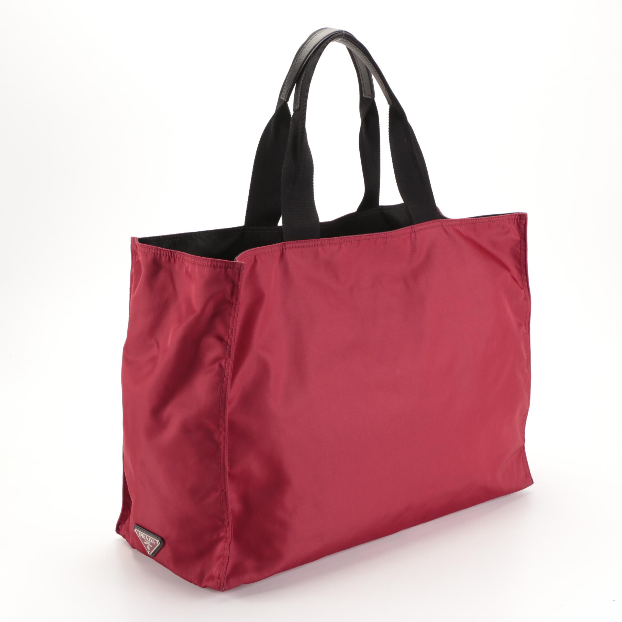 Prada Large Tessuto Tote in Red Nylon