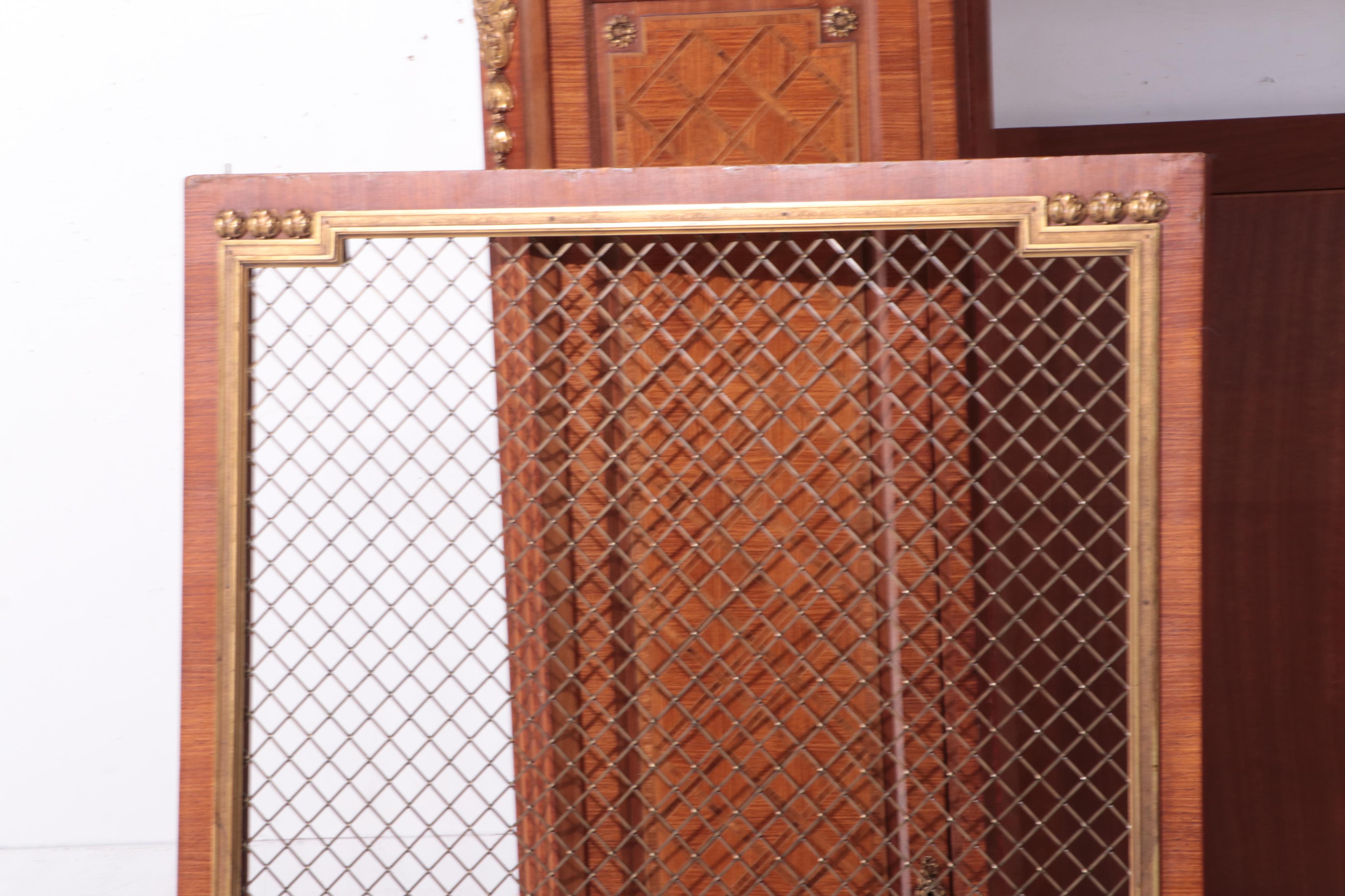 Large Louis XV Style Gilt Metal-Mounted Kingwood and Parquetry Bibliothèque