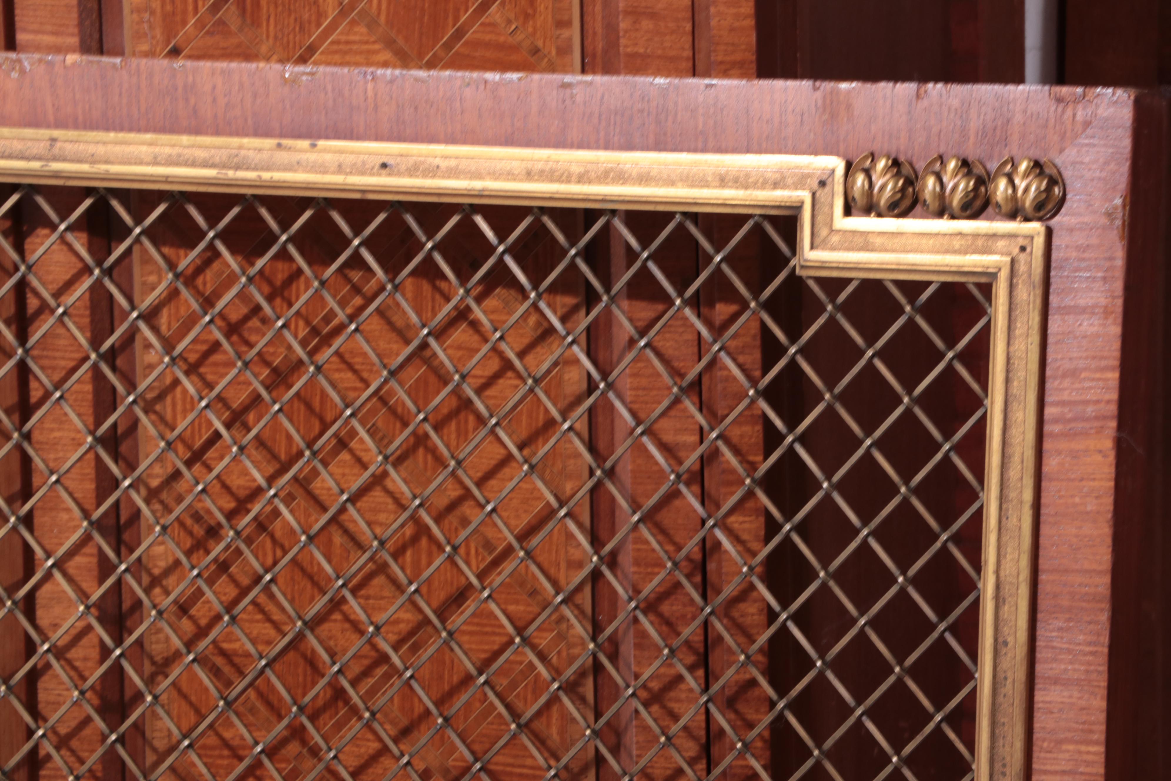 Large Louis XV Style Gilt Metal-Mounted Kingwood and Parquetry Bibliothèque