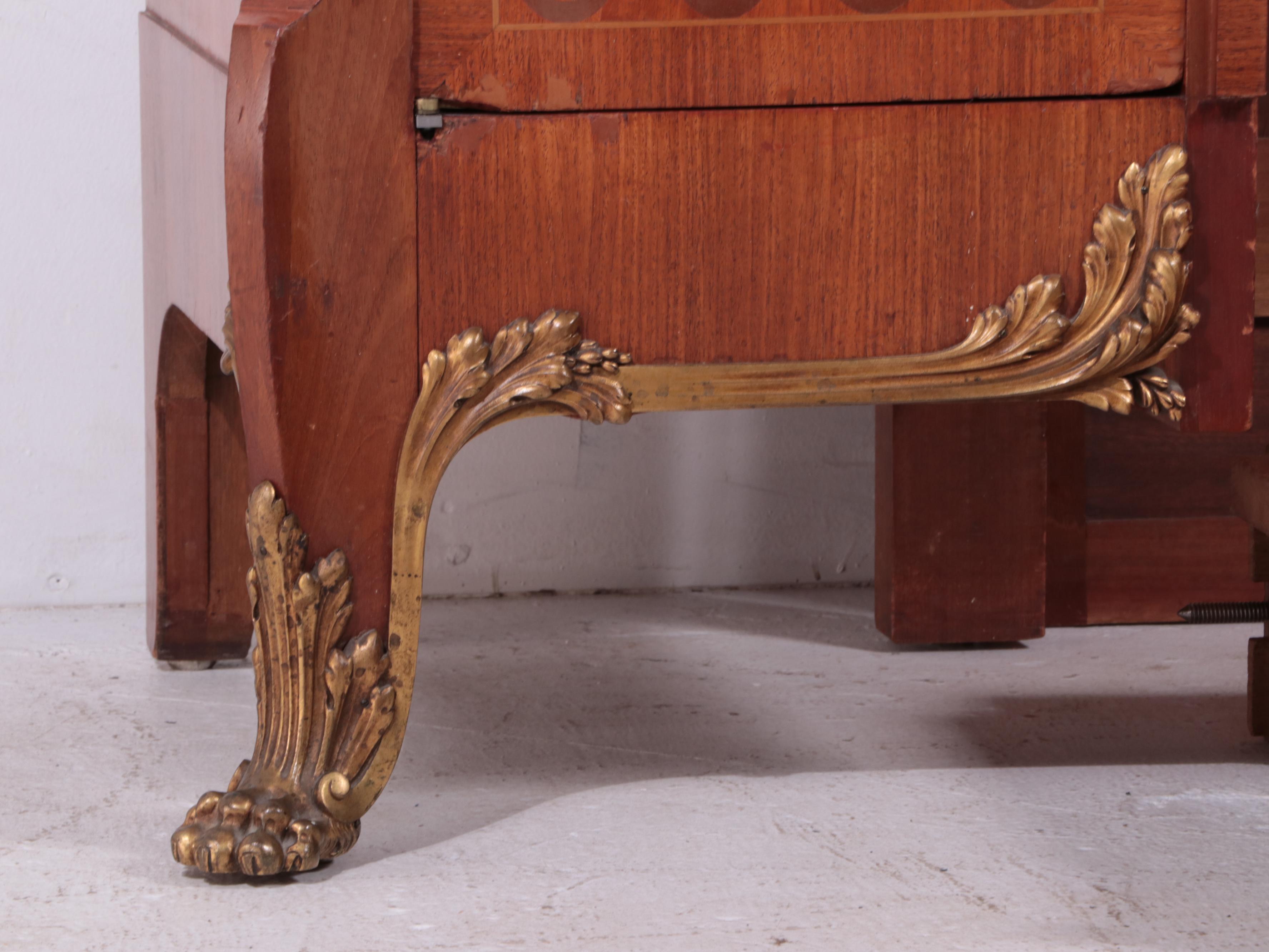 Large Louis XV Style Gilt Metal-Mounted Kingwood and Parquetry Bibliothèque