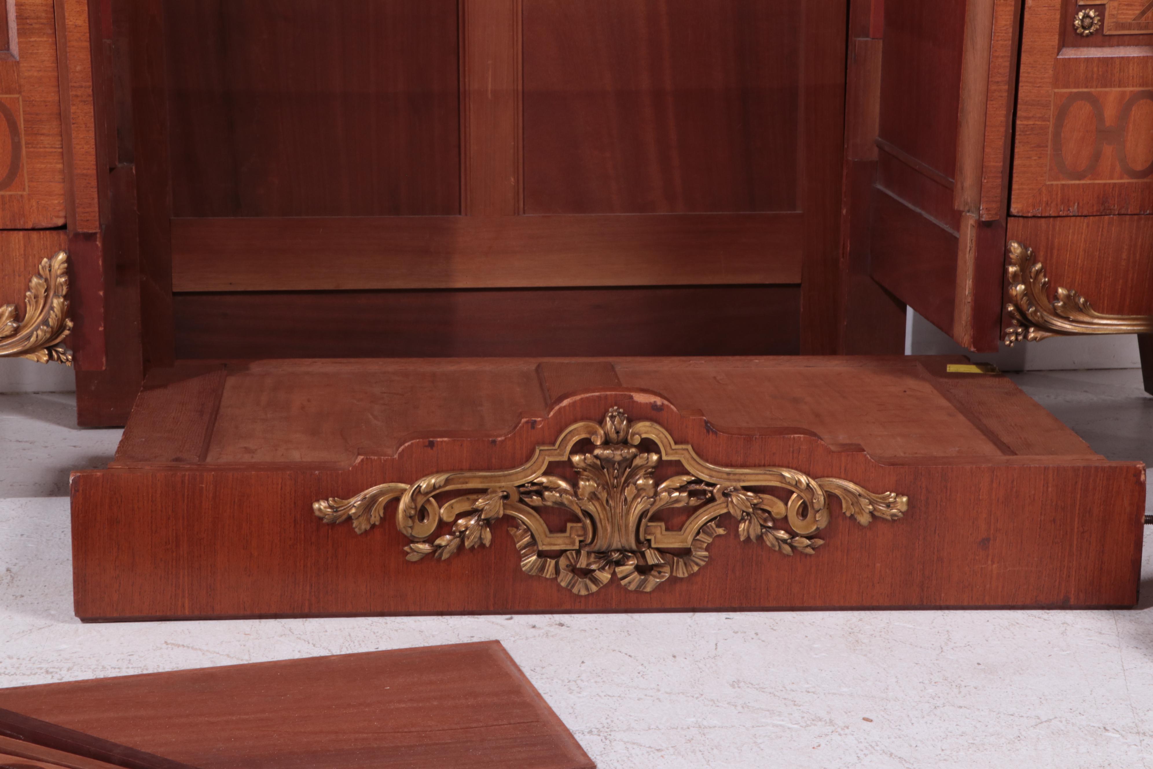 Large Louis XV Style Gilt Metal-Mounted Kingwood and Parquetry Bibliothèque