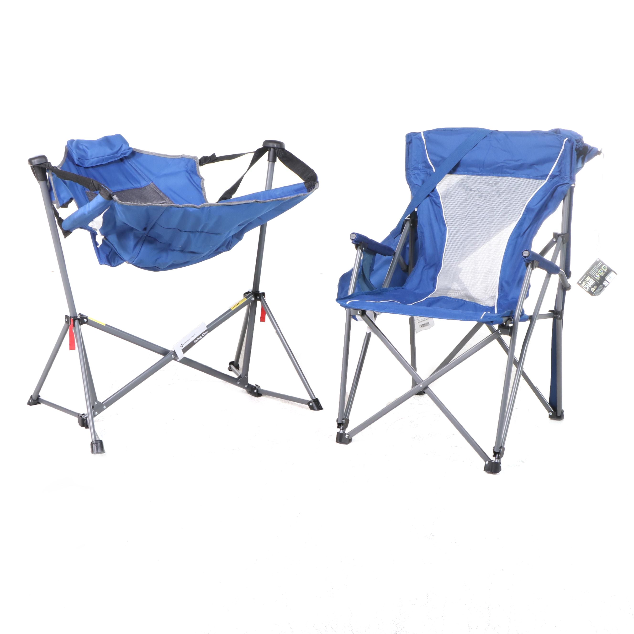 Member's Mark Swing Chair Lounger and Folding Chair in Blue