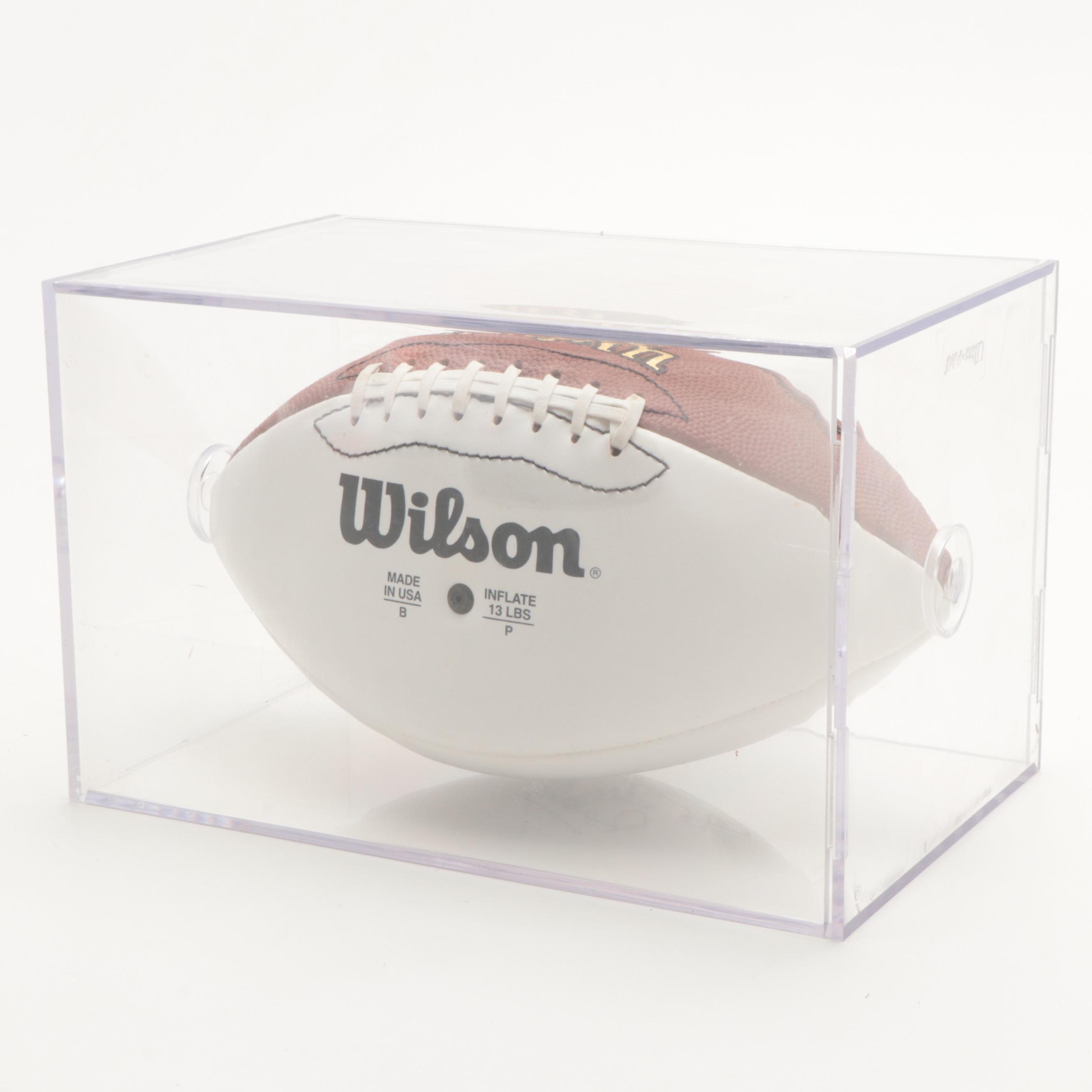 Wilson Bengals, Raiders Signed Football With Darnay Scott, Steve Sylvester