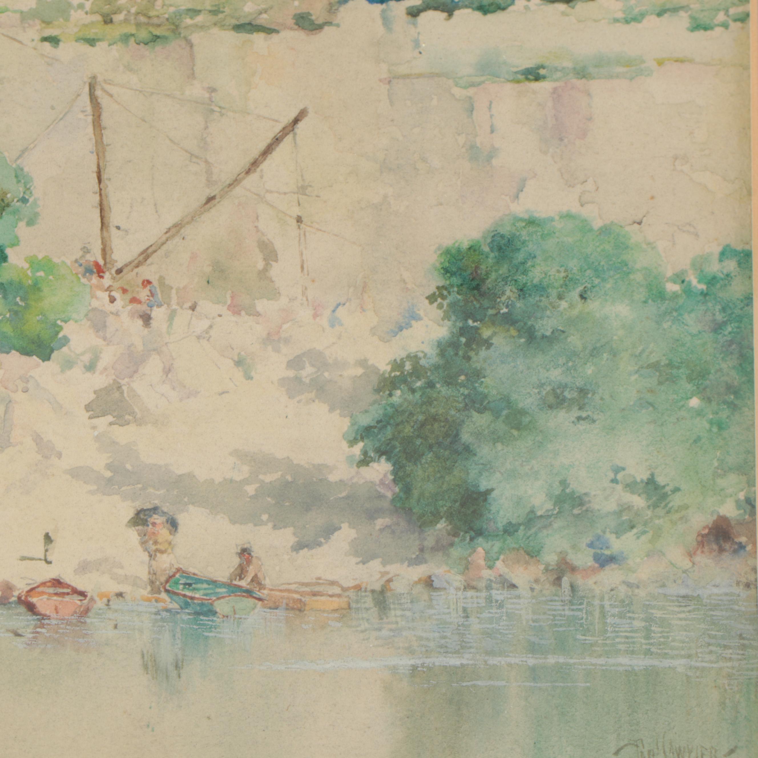 Paul Sawyier Watercolor Painting "Kentucky Old State Arsenal, Frankfort"