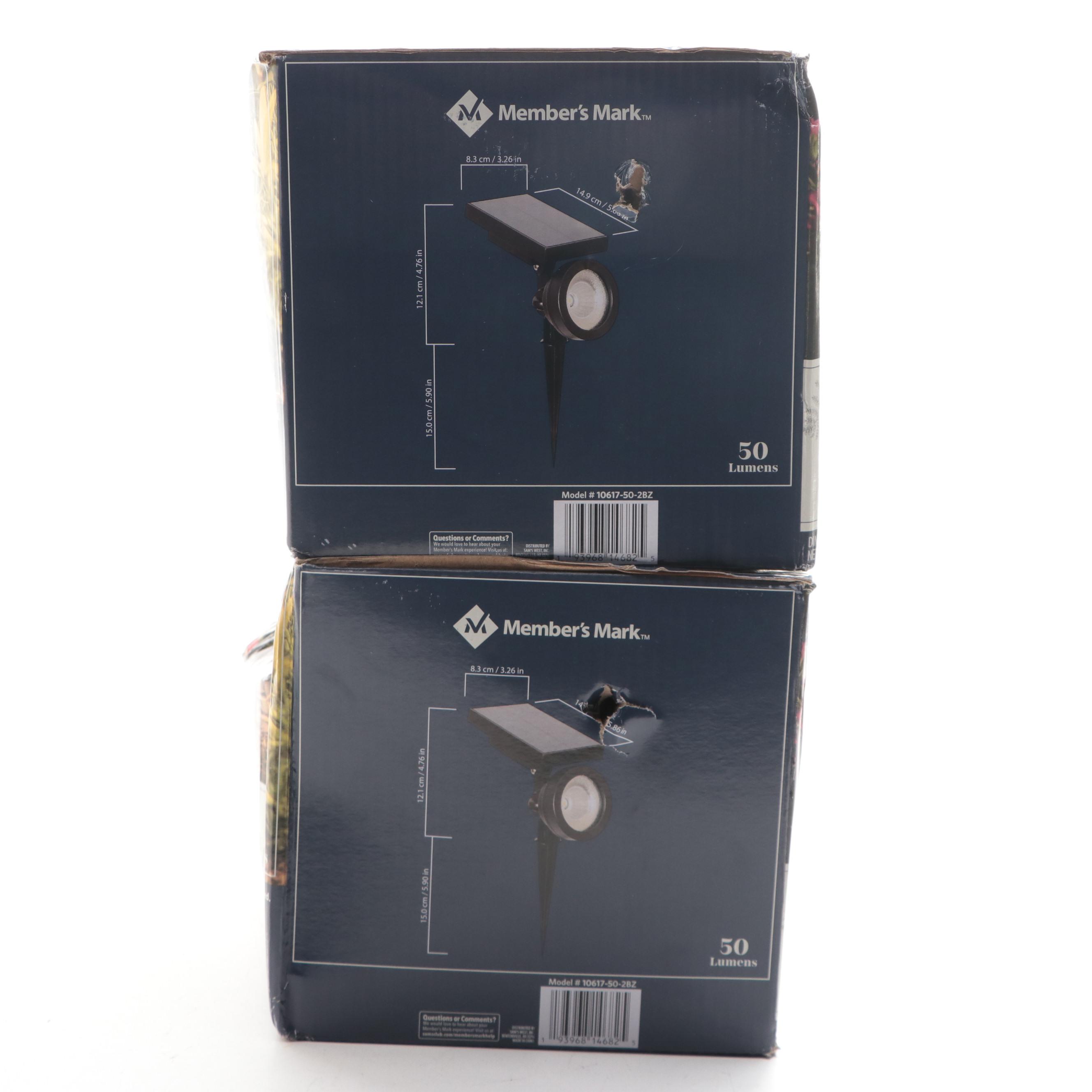 4 Member's Mark Oil Rubbed Bronze Metal LED Solar Spotlights