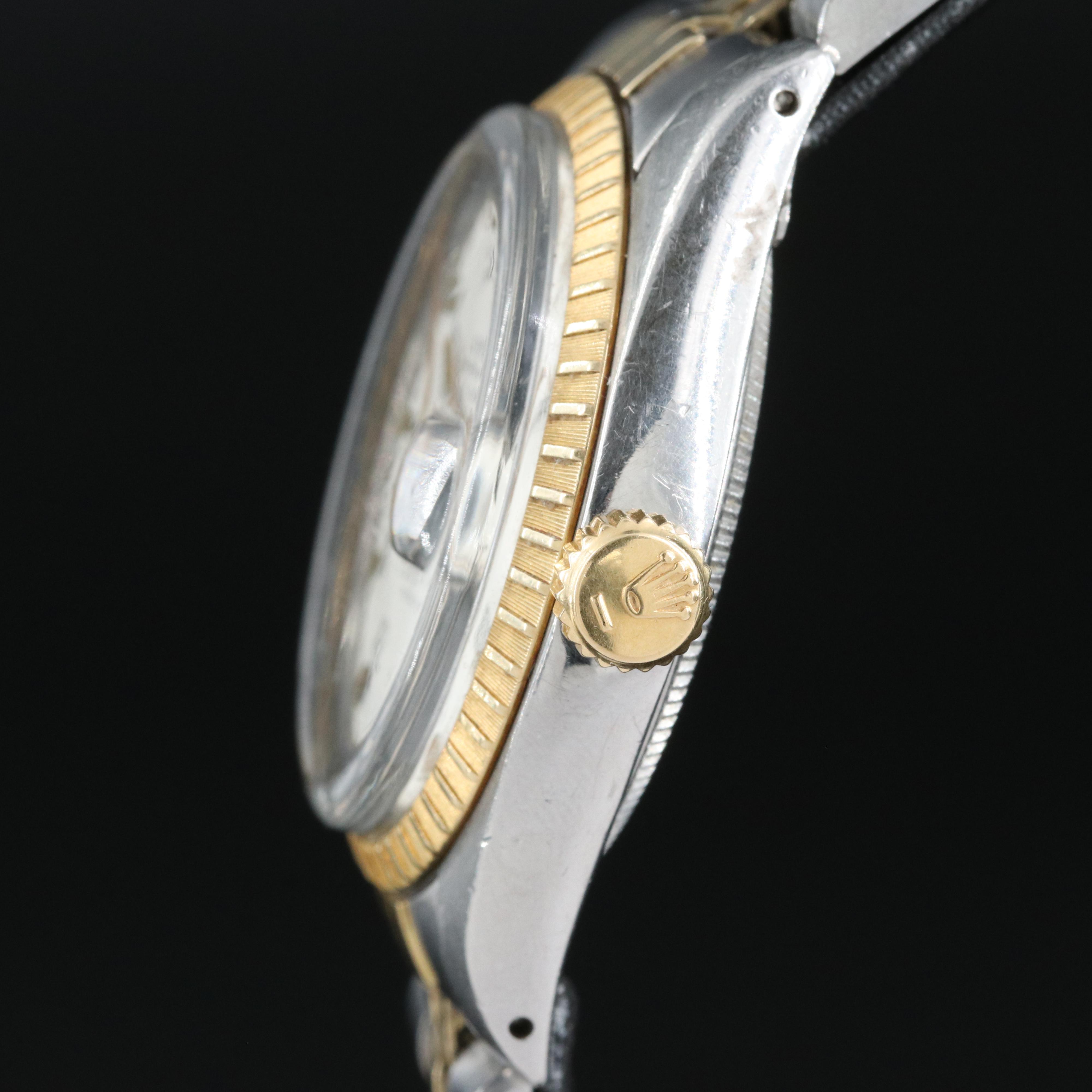 1979 Rolex Oyster Perpetual Date, Engine Turned Bezel Watch