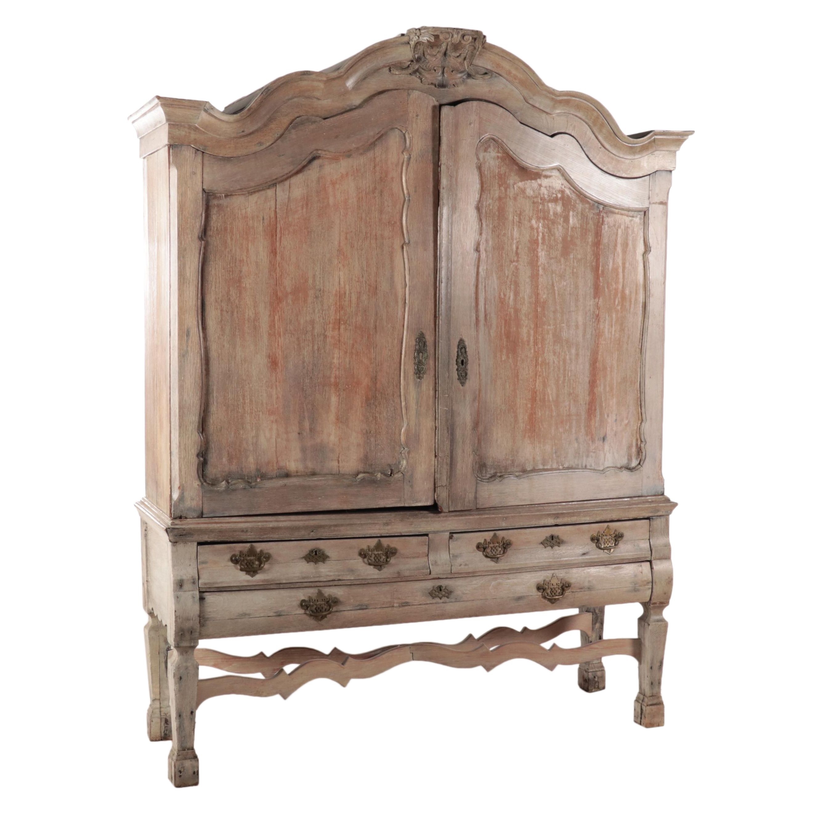 Provincial Louis XIV Oak Cabinet-on-Stand, 17th Century