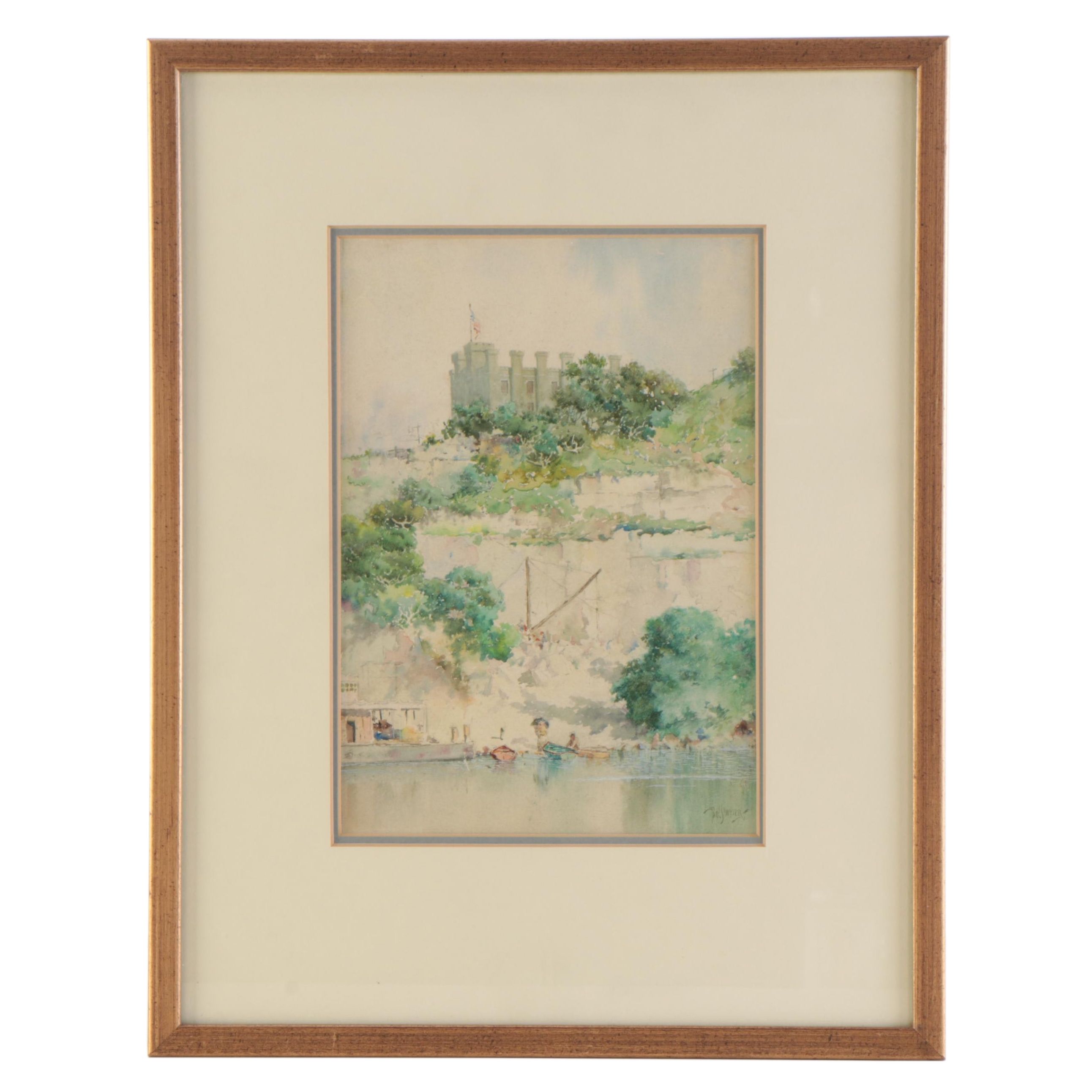 Paul Sawyier Watercolor Painting "Kentucky Old State Arsenal, Frankfort"