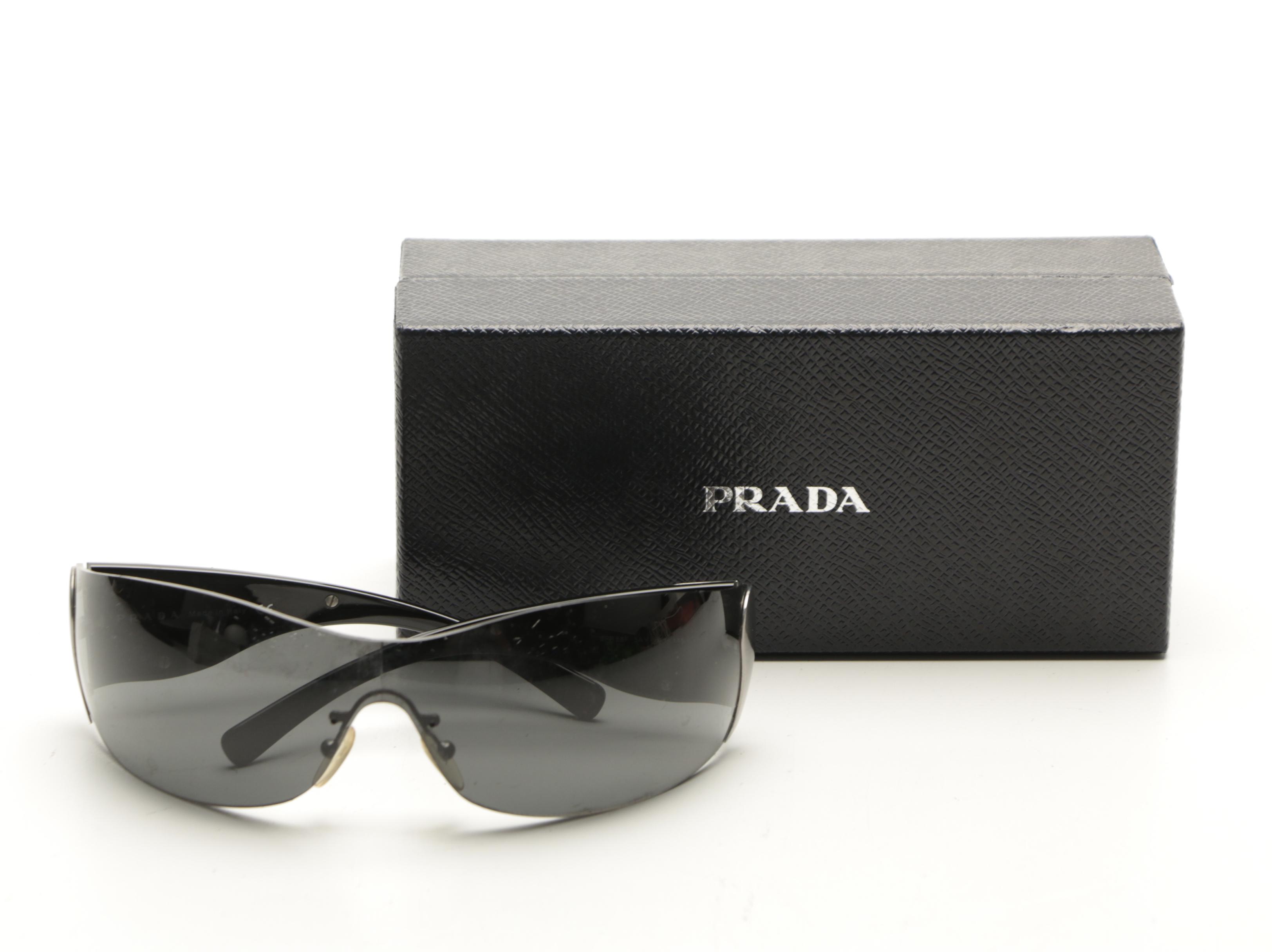 Prada SPR58F Shield Sunglasses with Box