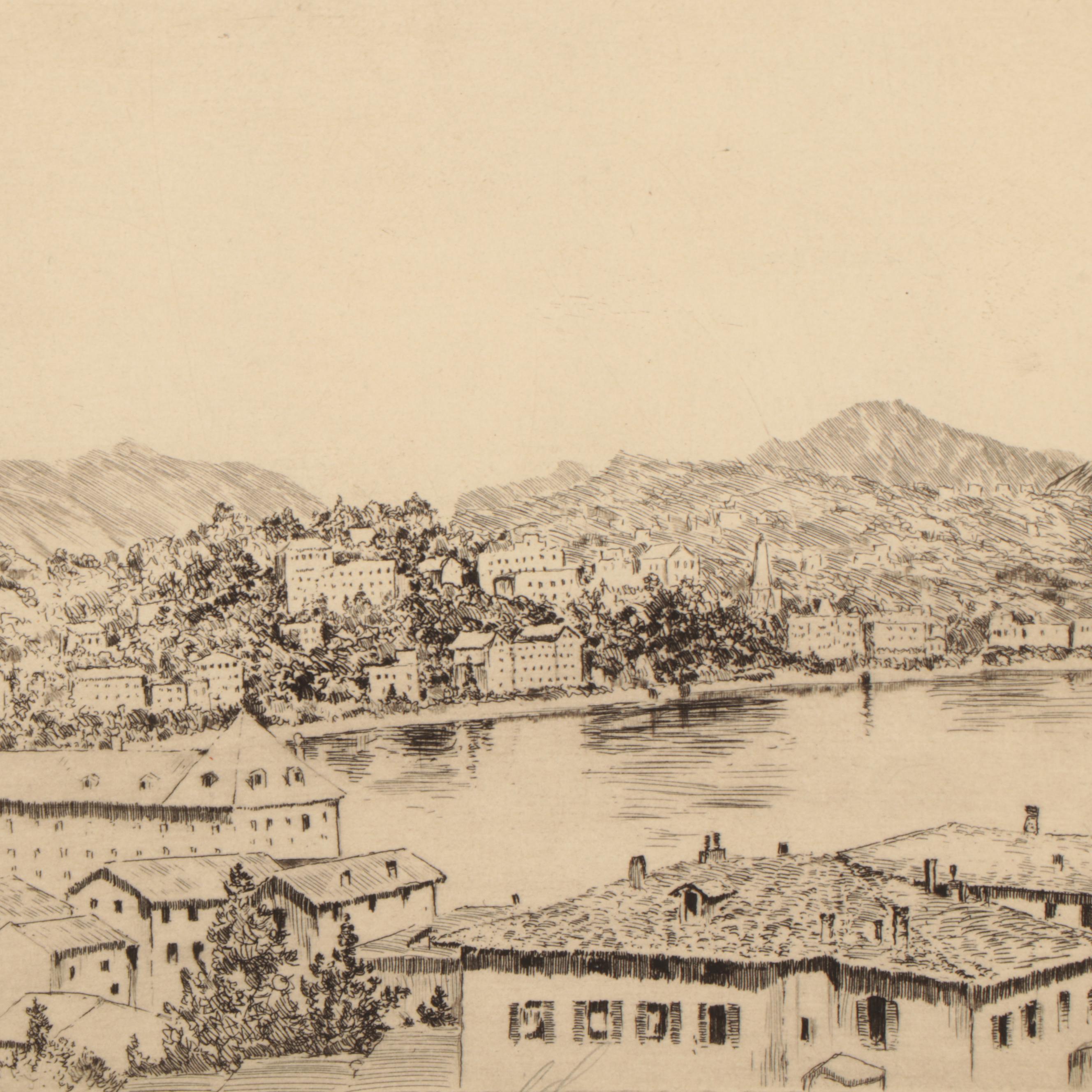 Lee Sturges Etchings Including "A Swiss Village"