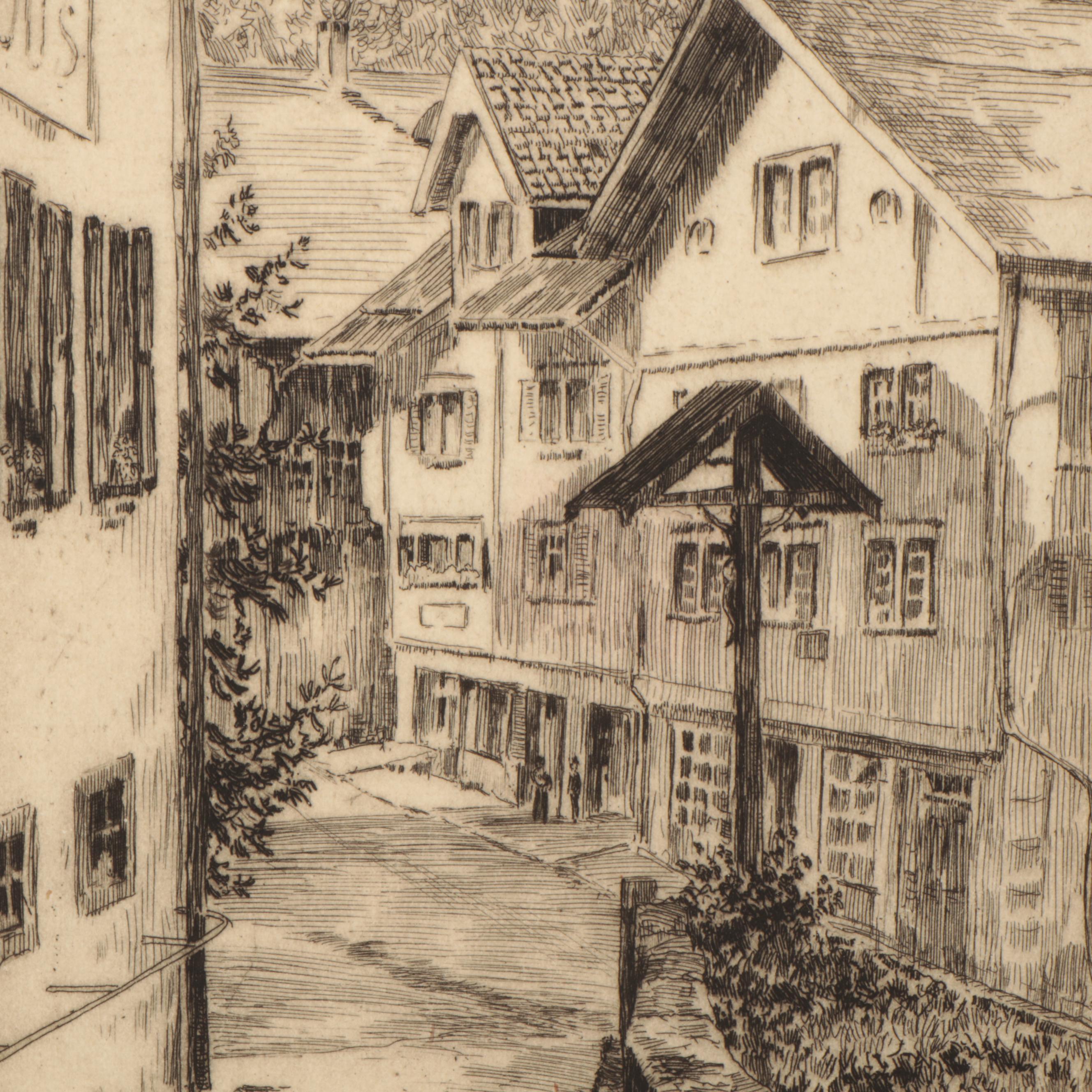 Lee Sturges Etchings Including "A Swiss Village"