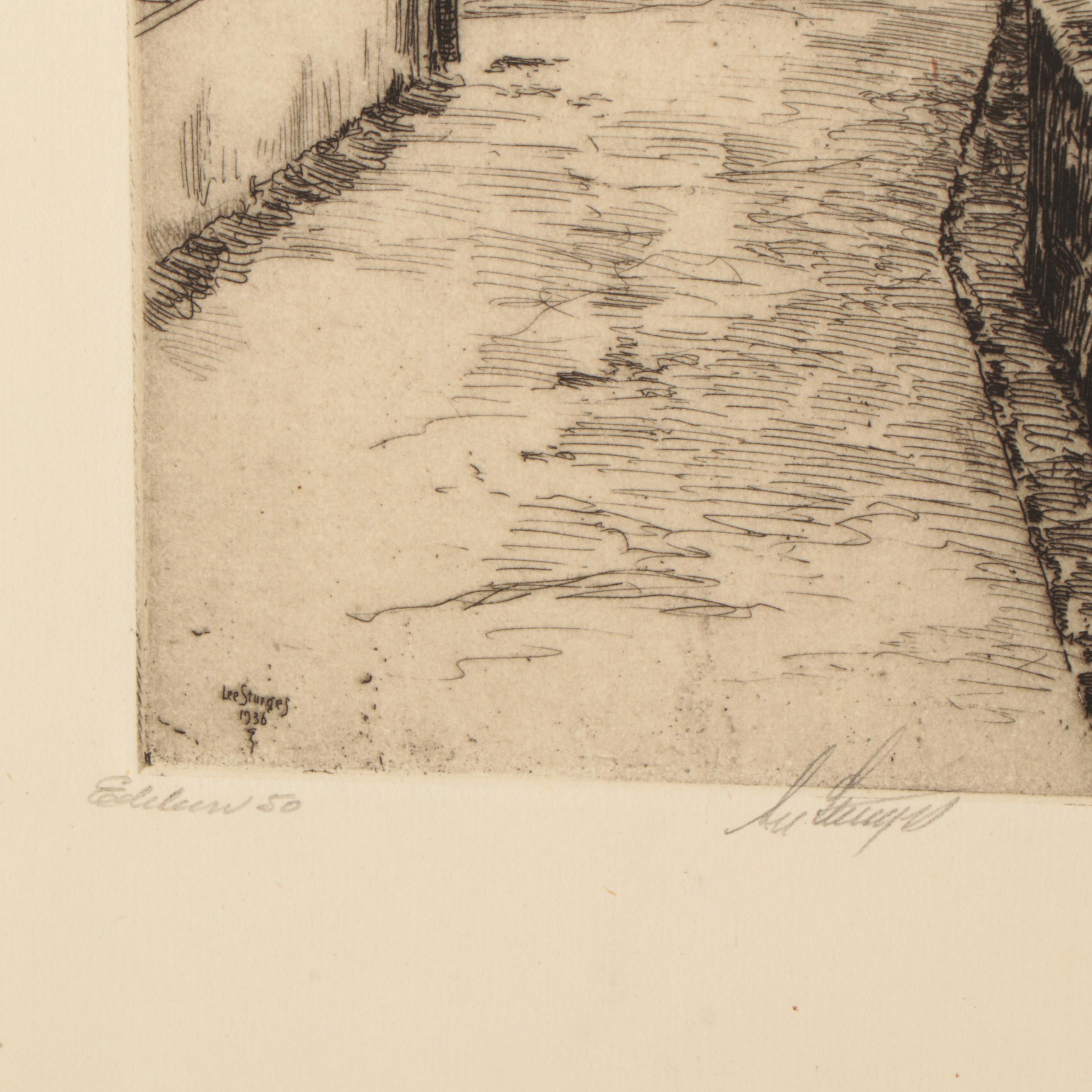 Lee Sturges Etchings Including "A Swiss Village"