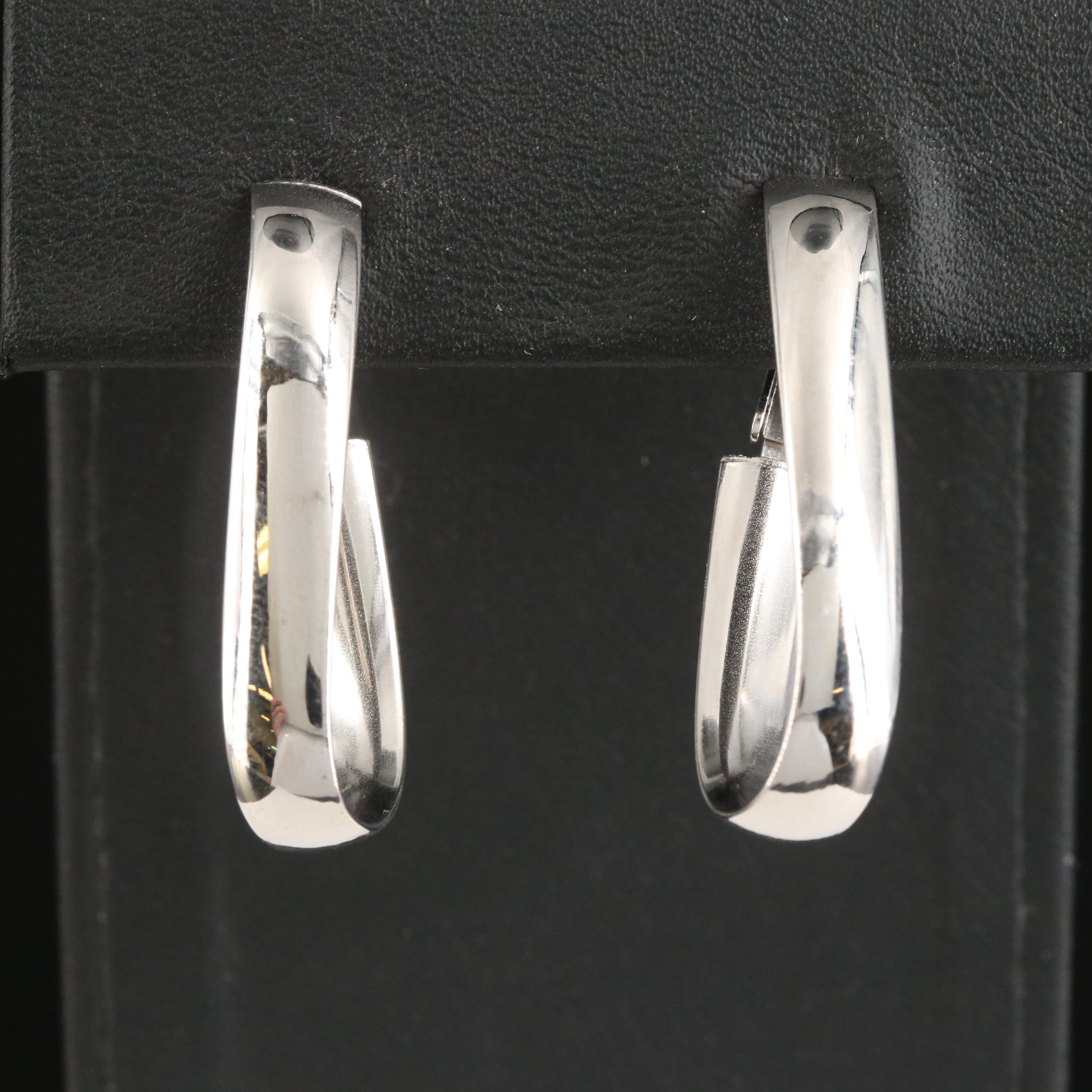 14K Elongated Hoop Earrings