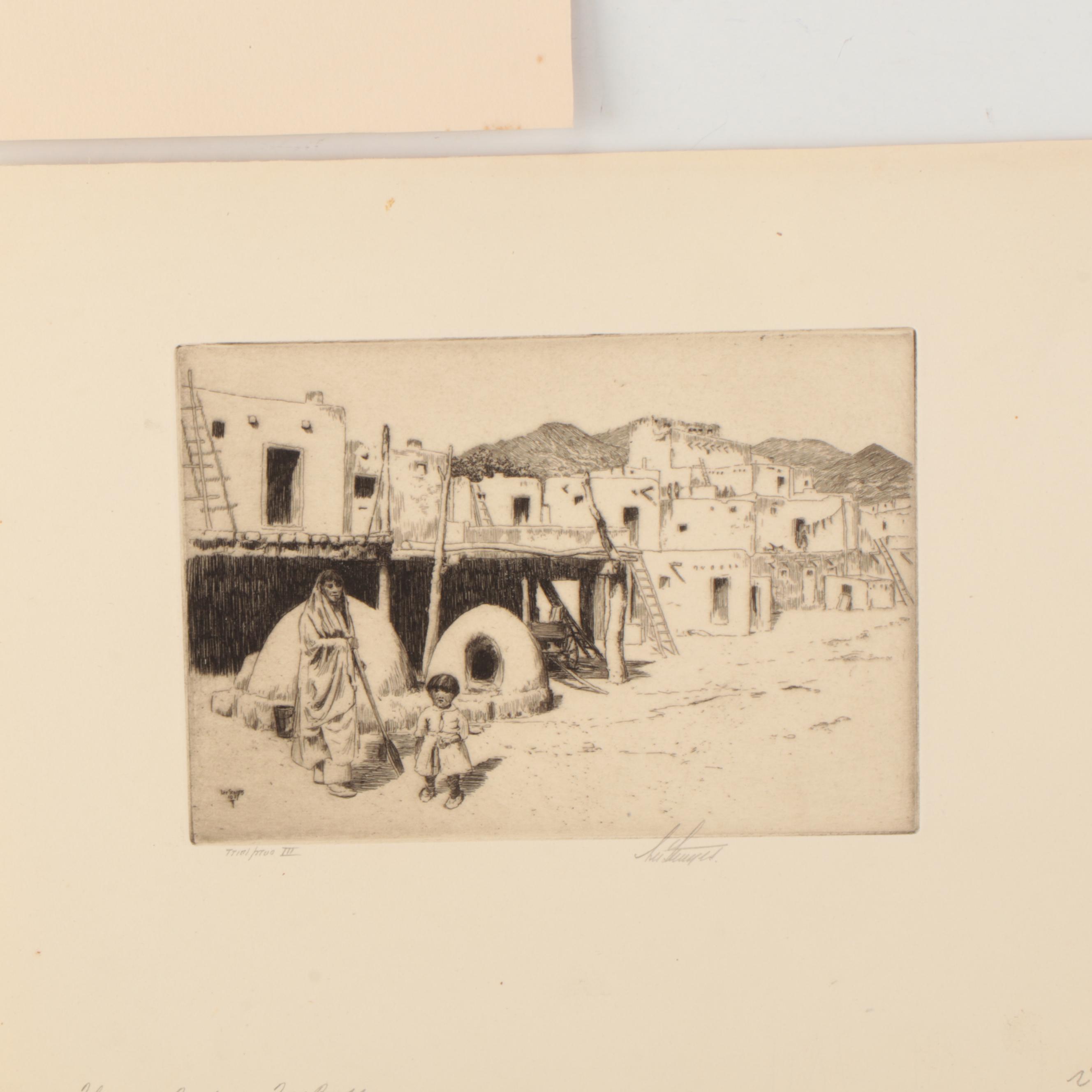 Lee Sturges Etchings Including "A Hopi Madonna"