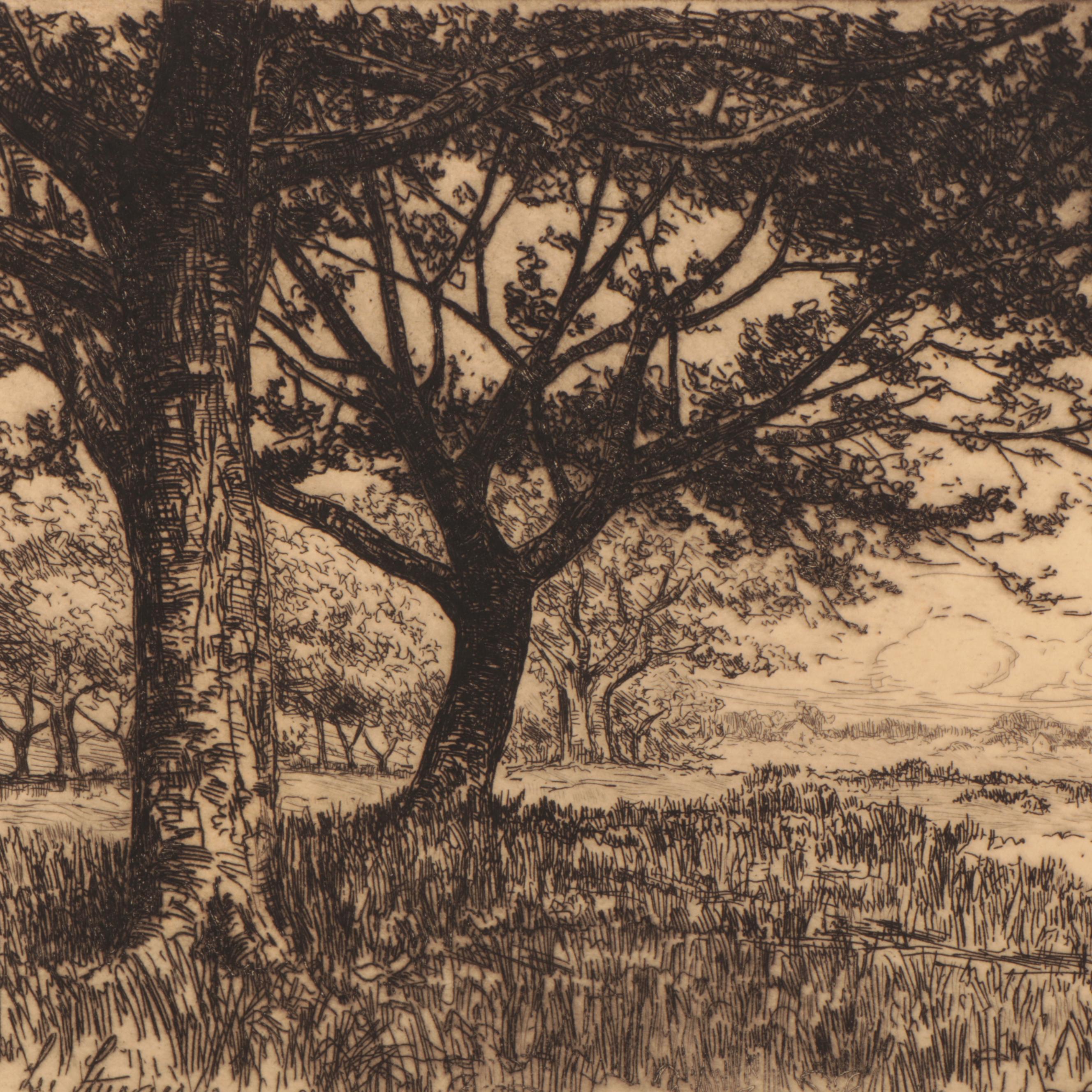 Lee Sturges Etchings Including "The Trail Riders," Early 20th Century