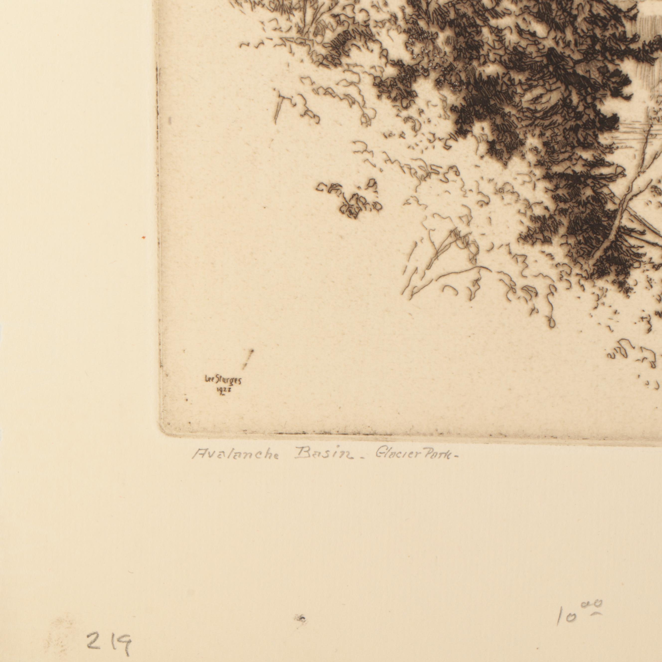 Lee Sturges Etchings Including "The Trail Riders," Early 20th Century