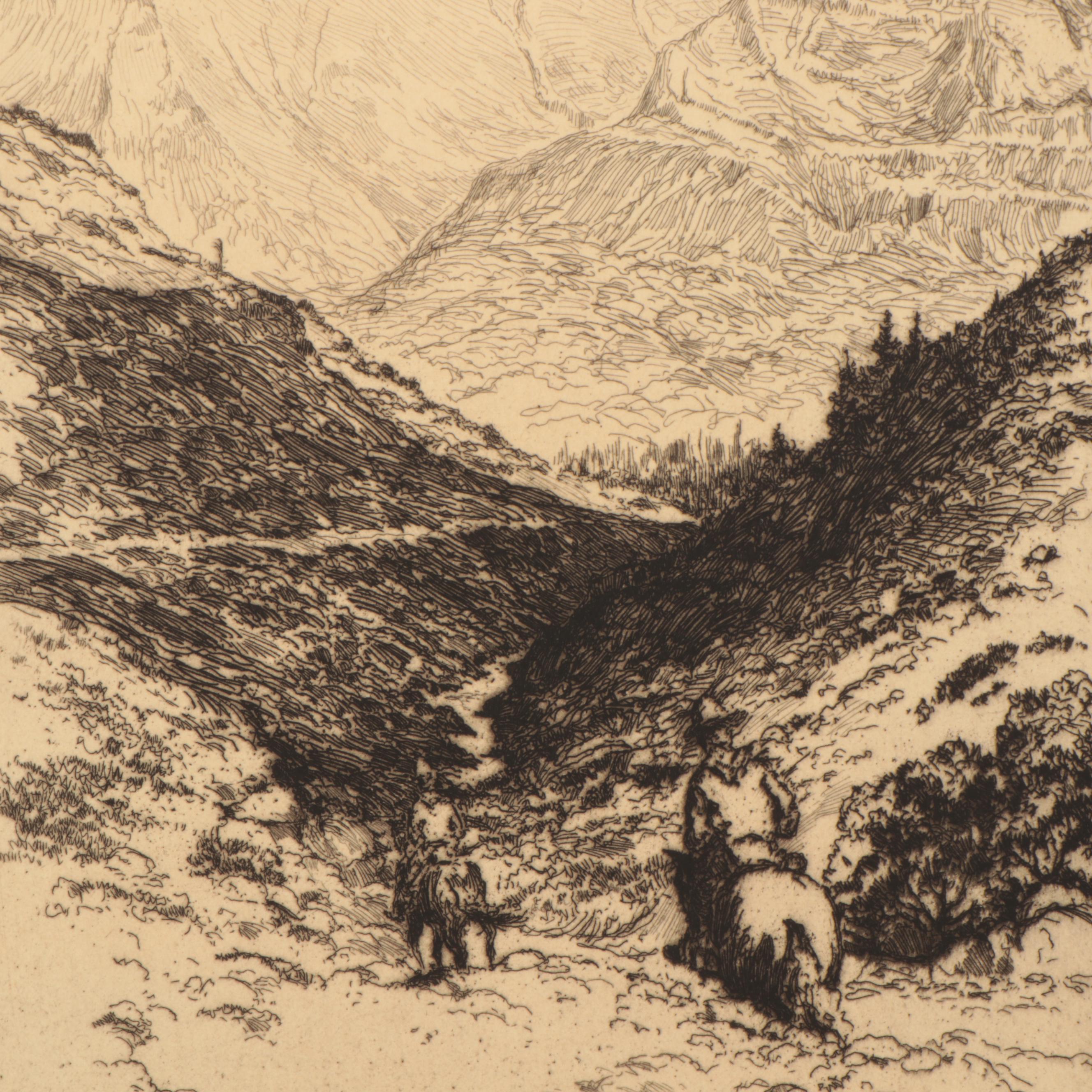 Lee Sturges Etchings Including "The Trail Riders," Early 20th Century