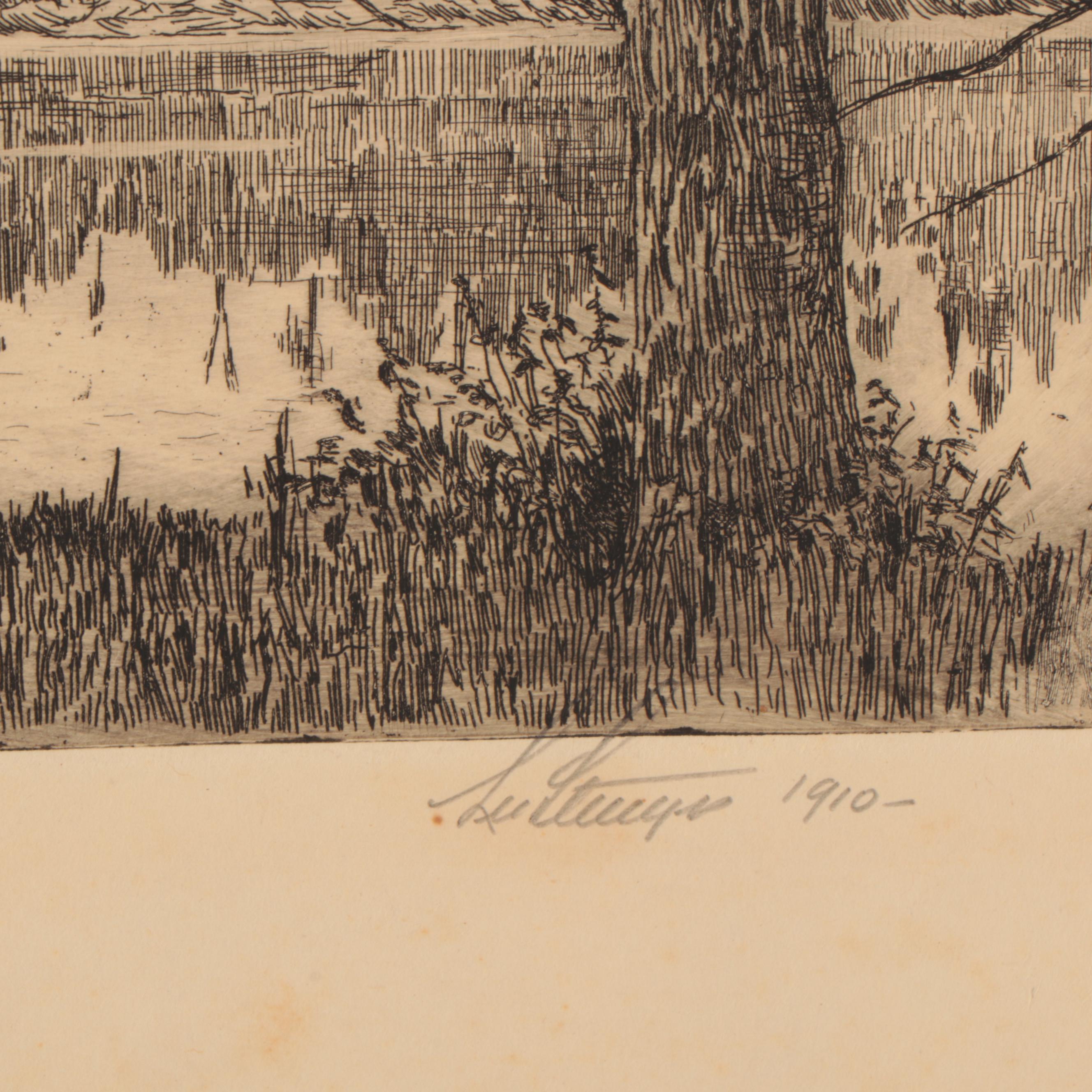 Lee Sturges Etchings Including "The Trail Riders," Early 20th Century