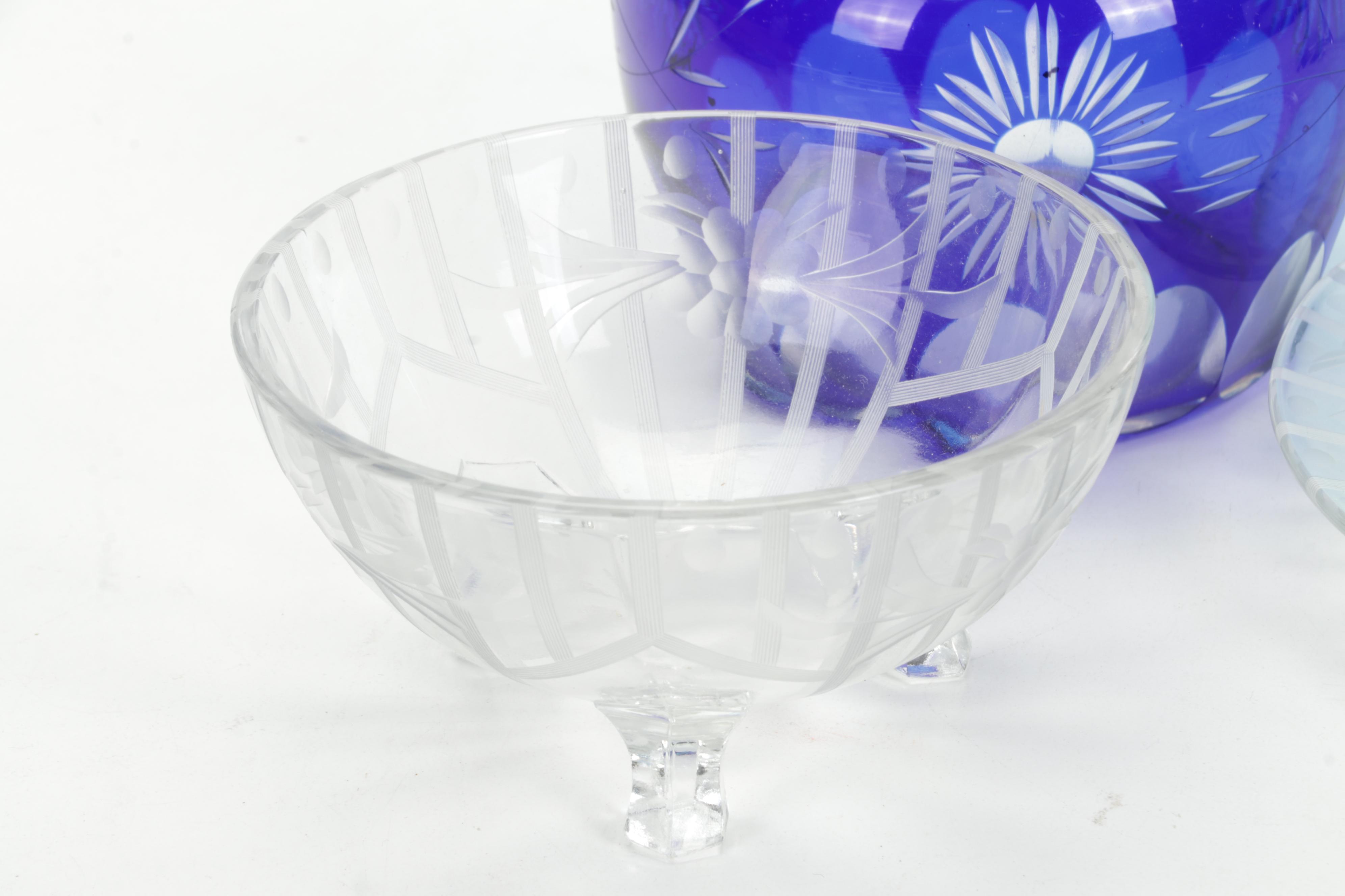 Villeroy & Boch Candlestick, Blue Glass Stretch Glass Bowl, and More