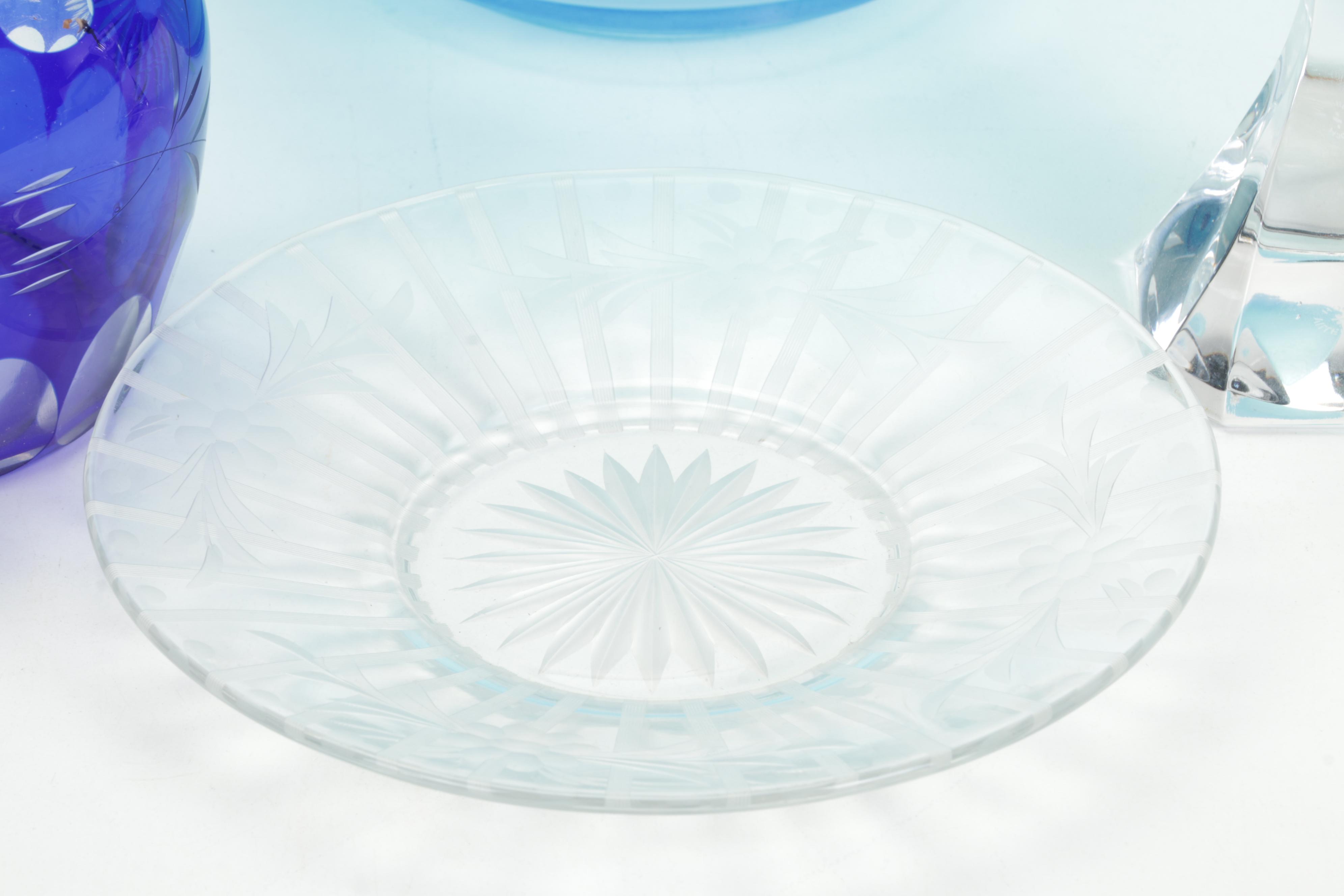 Villeroy & Boch Candlestick, Blue Glass Stretch Glass Bowl, and More