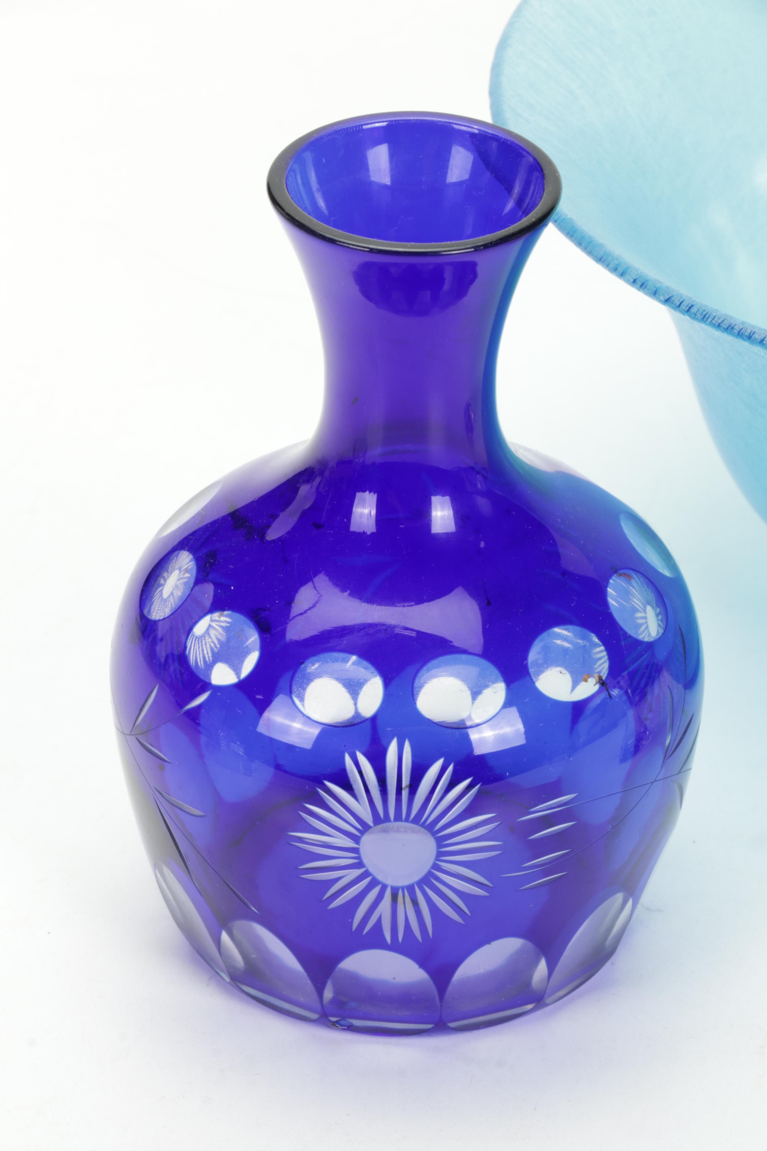 Villeroy & Boch Candlestick, Blue Glass Stretch Glass Bowl, and More