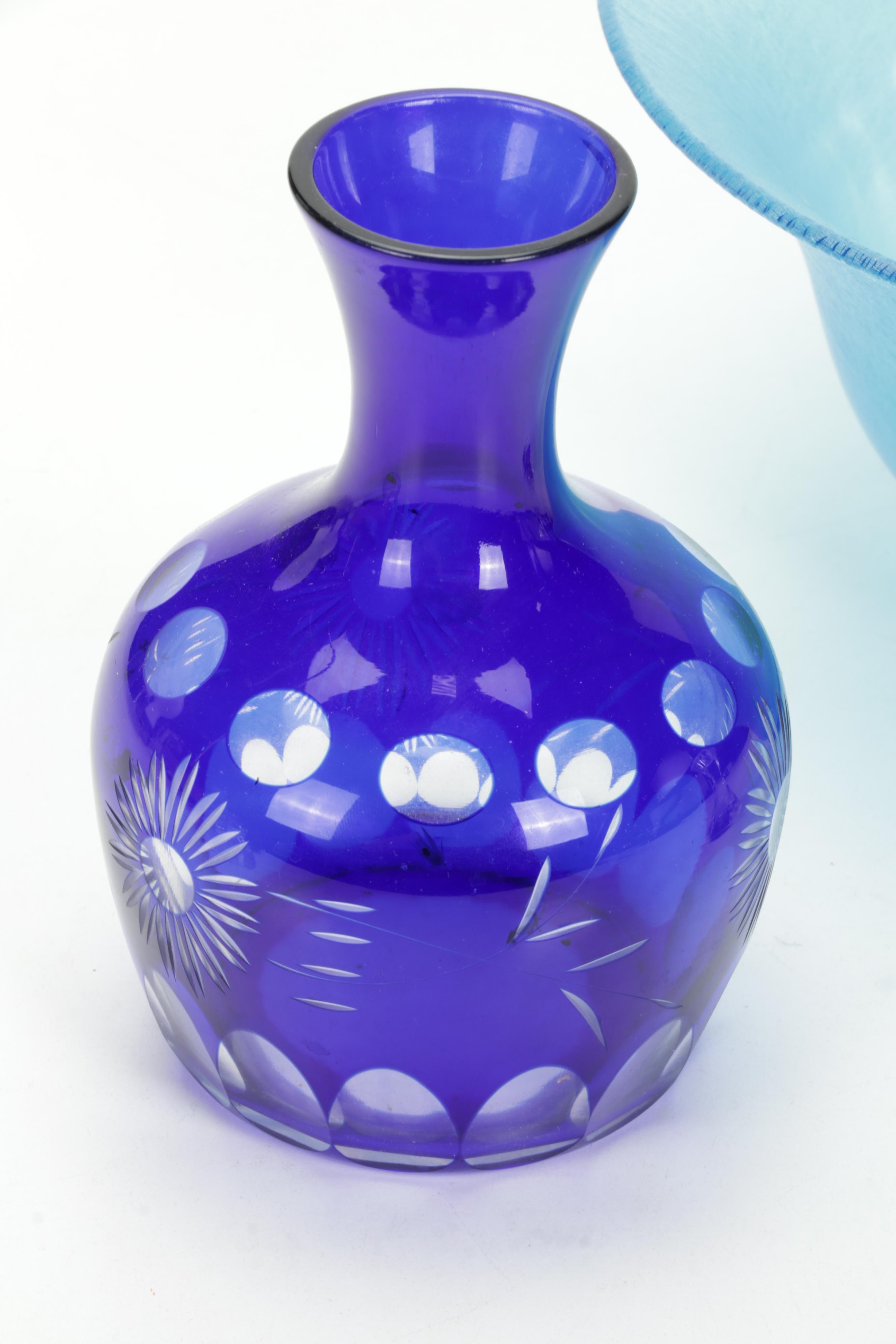 Villeroy & Boch Candlestick, Blue Glass Stretch Glass Bowl, and More