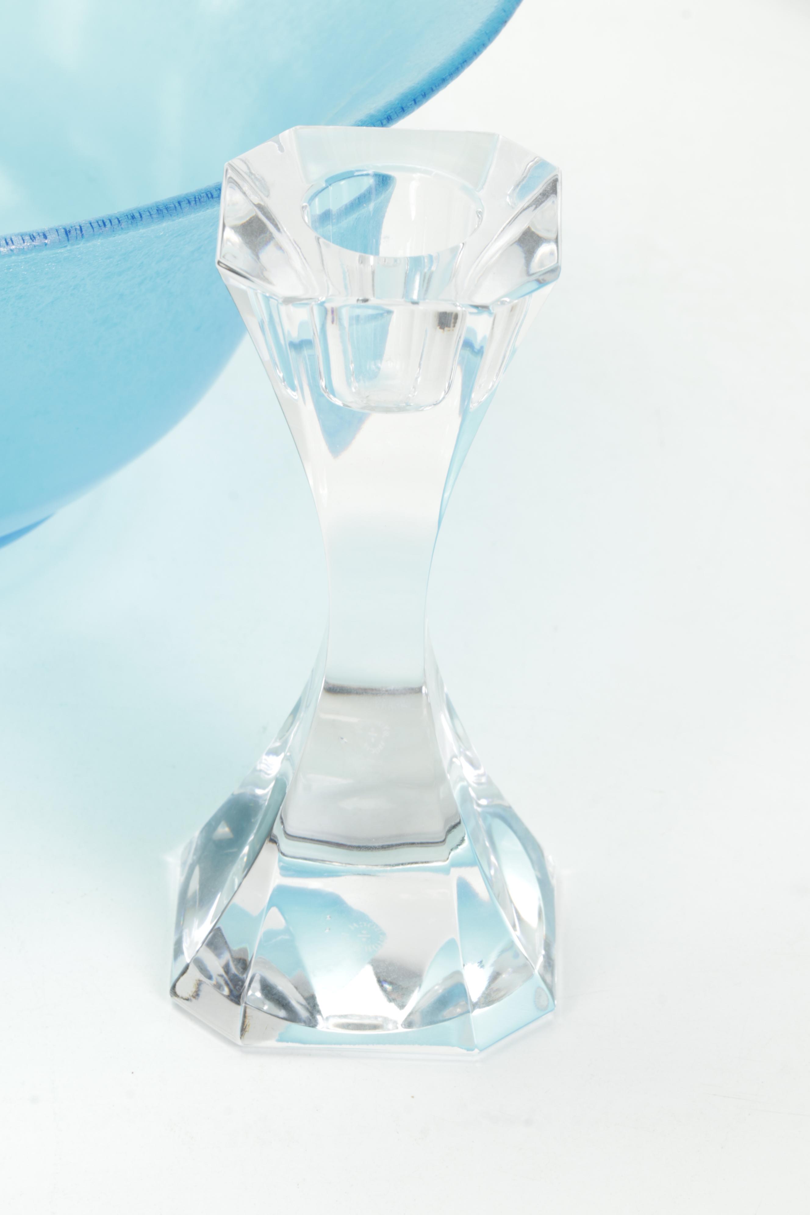 Villeroy & Boch Candlestick, Blue Glass Stretch Glass Bowl, and More