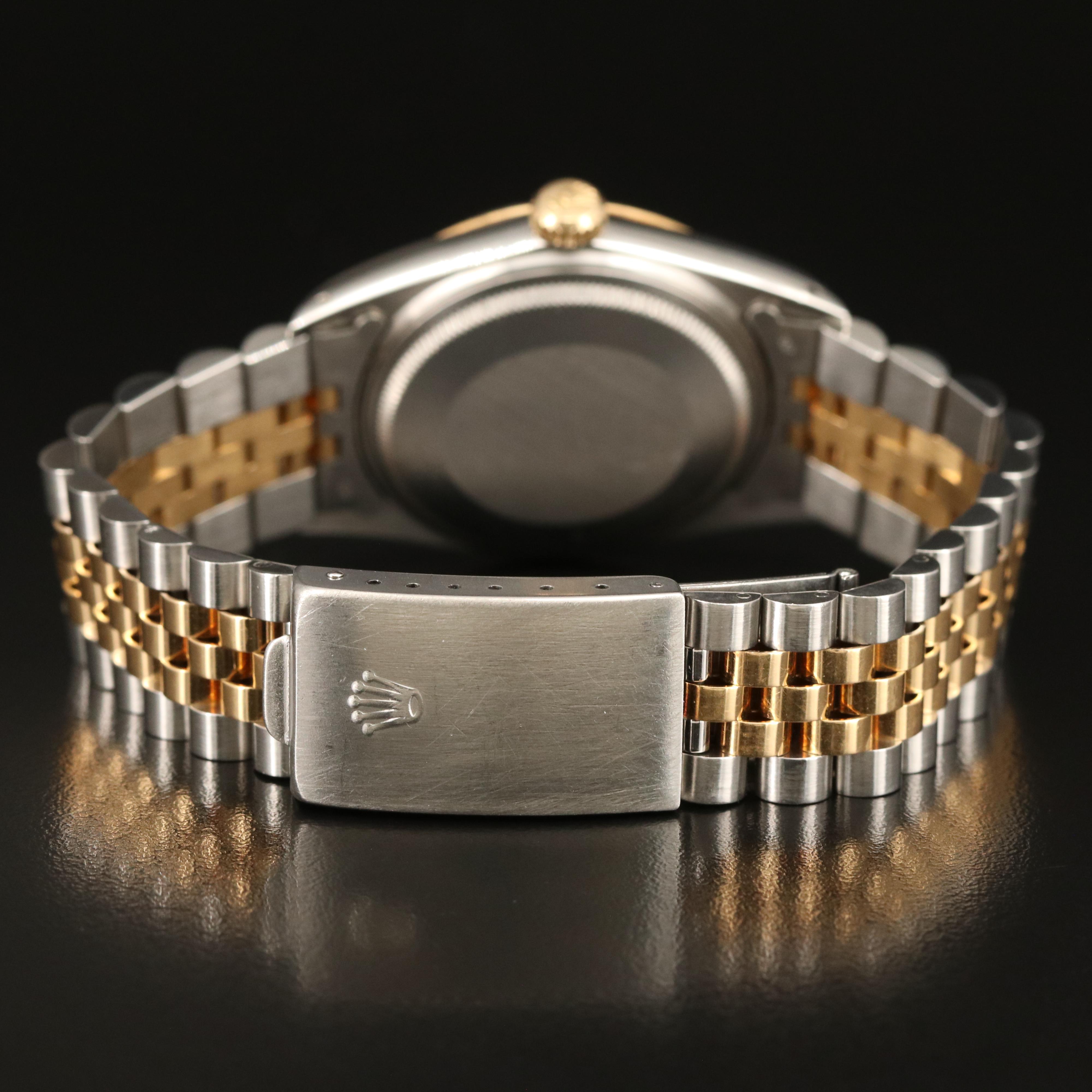 1987 Rolex Oyster Perpetual Datejust Jubilee Diamond Dial Watch