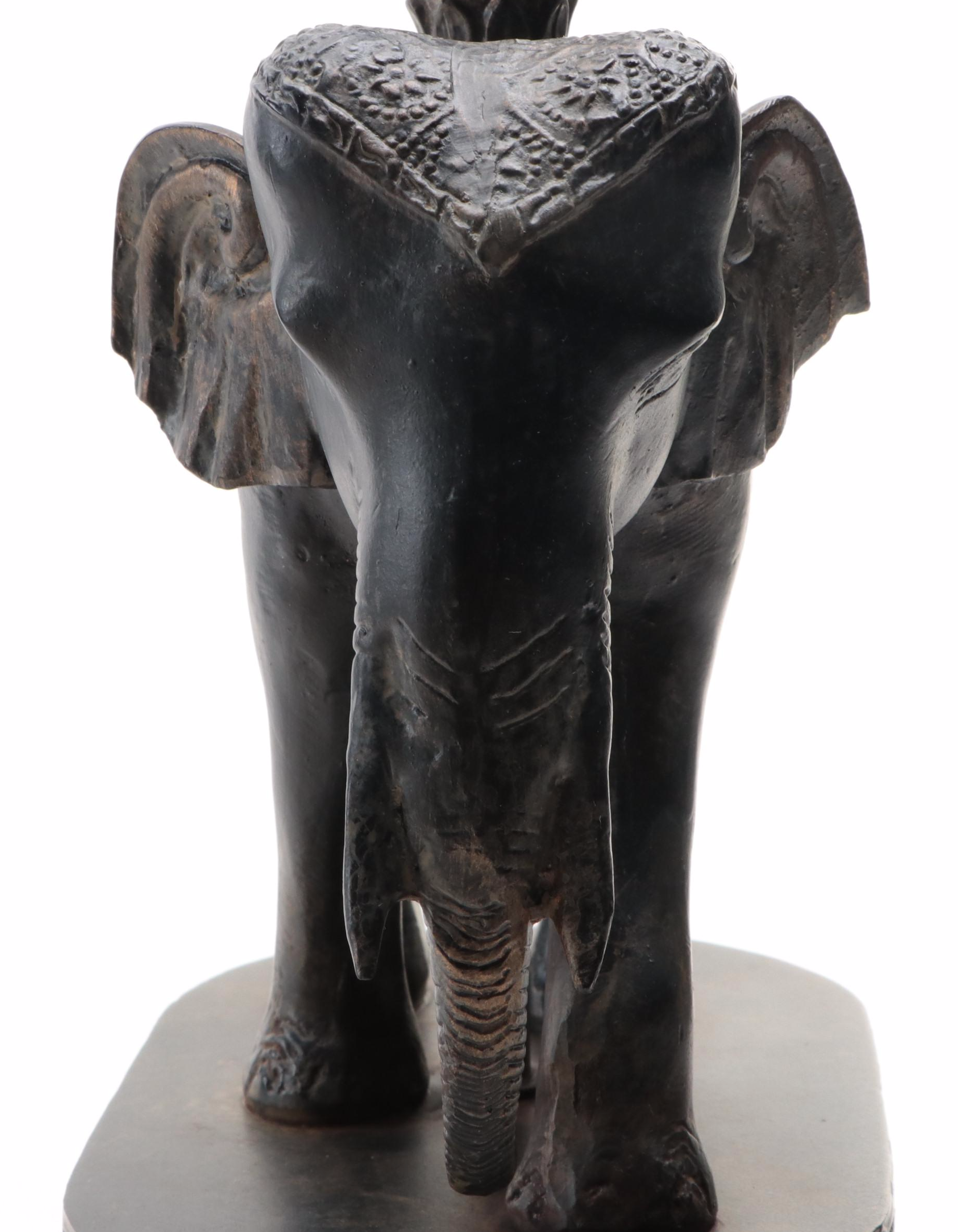 Chinese Cast Resin Elephant Base Lamp, 21st Century