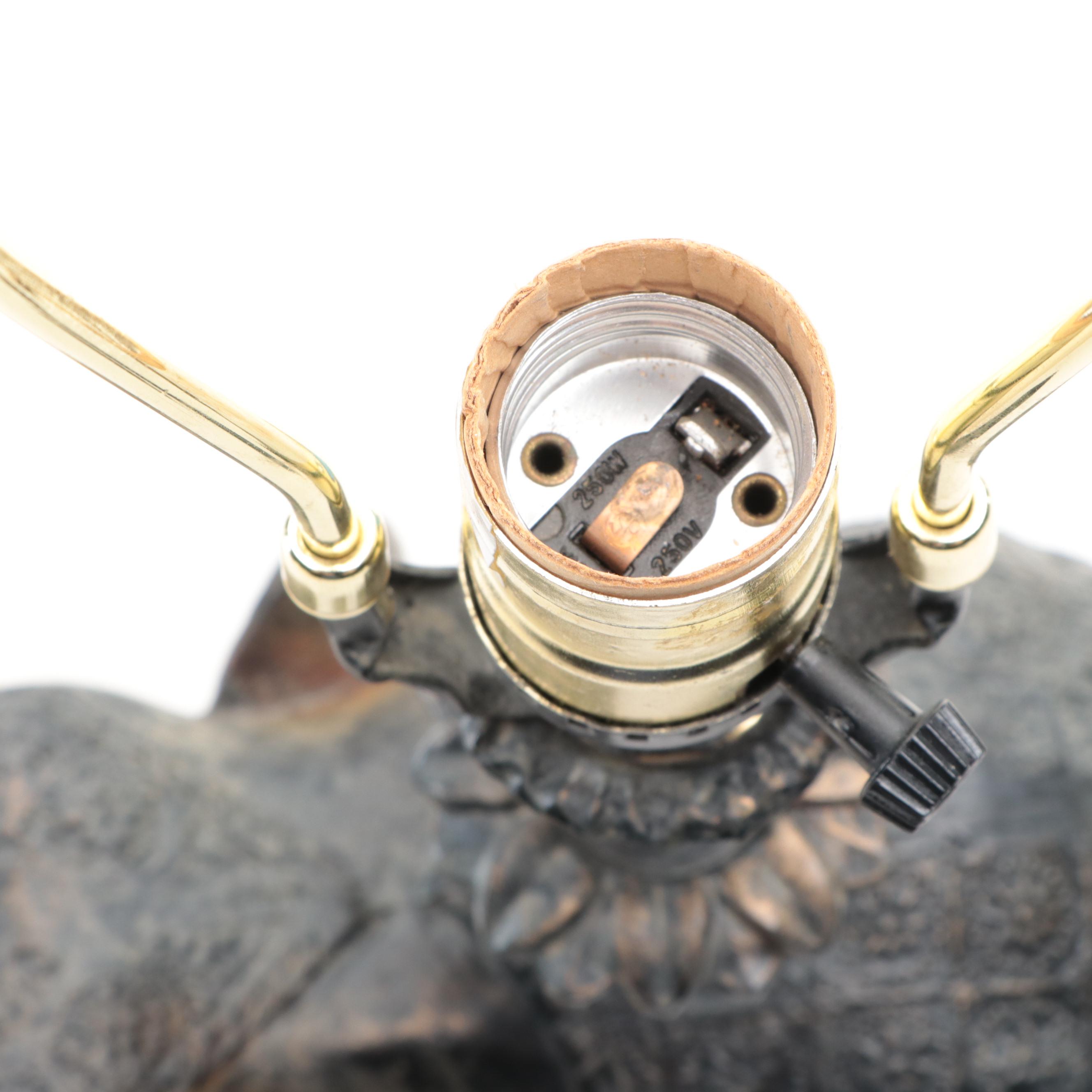 Chinese Cast Resin Elephant Base Lamp, 21st Century