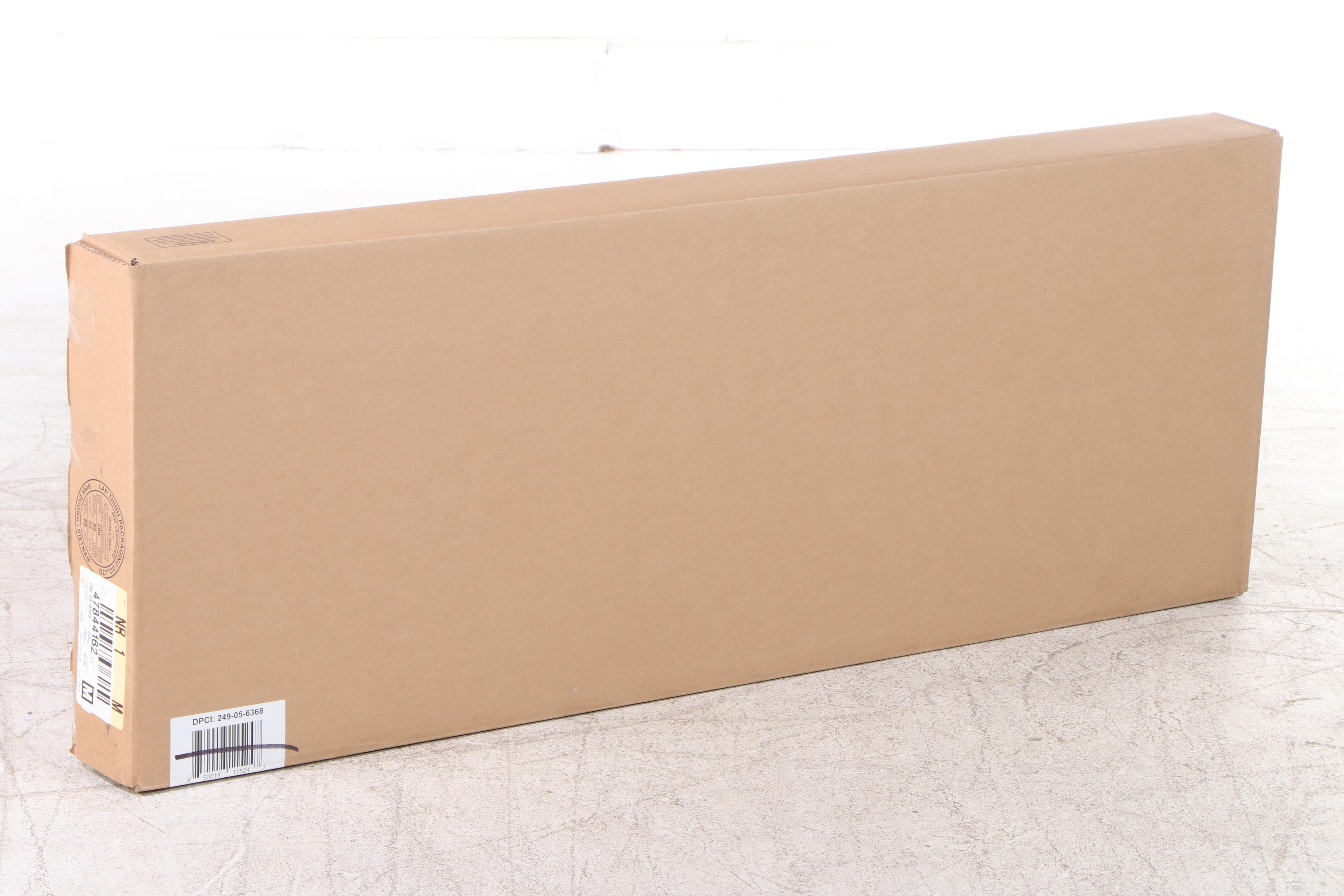 Industrial Style Metal and Black Wood Grain Console Table