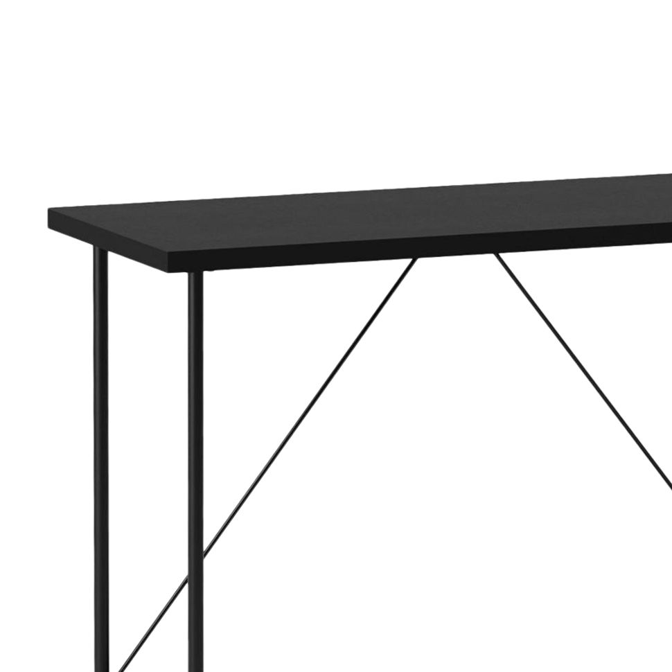Industrial Style Metal and Black Wood Grain Console Table