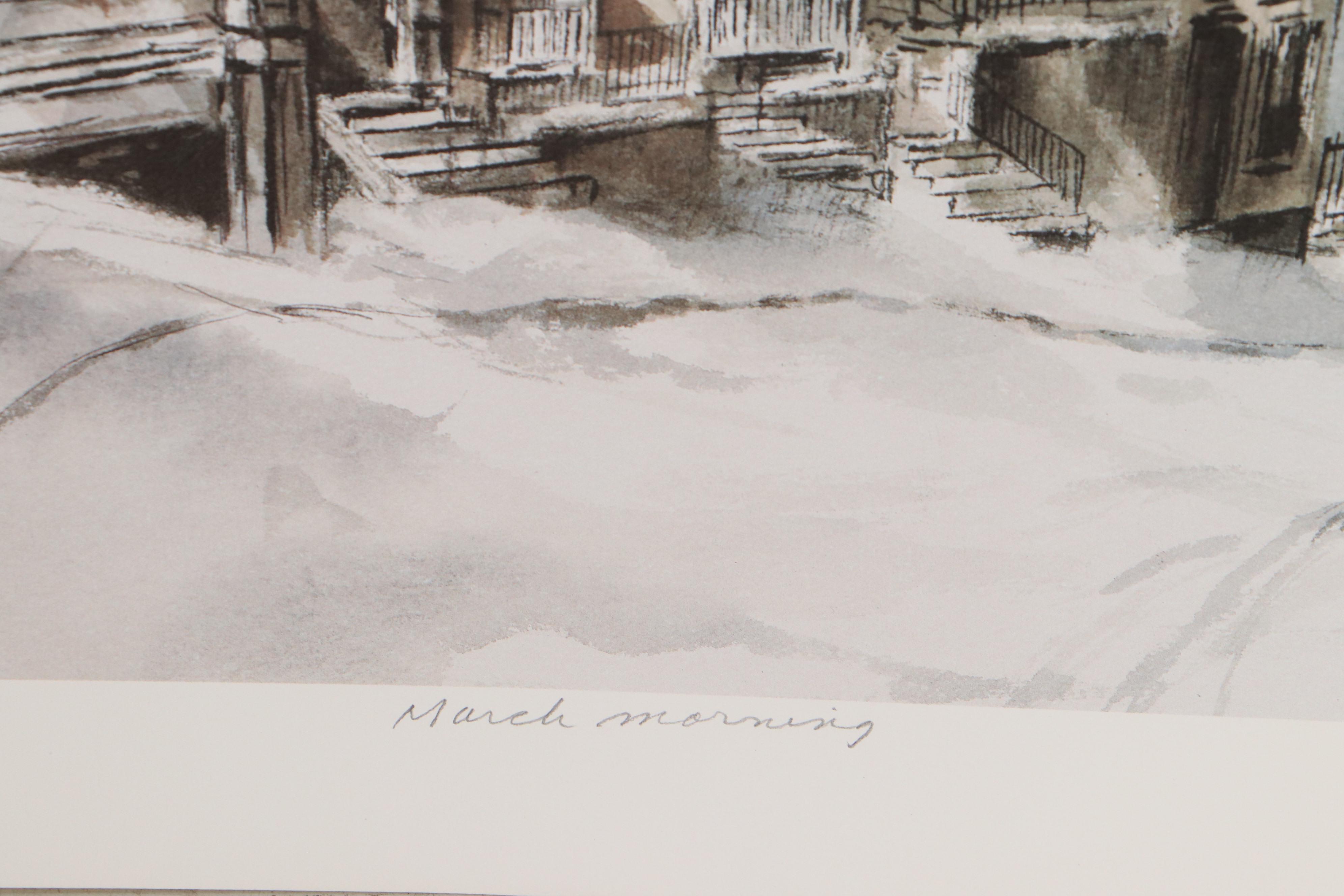 Robert Fabe Offset Lithographs Including "December Afternoon," Late 20th Century