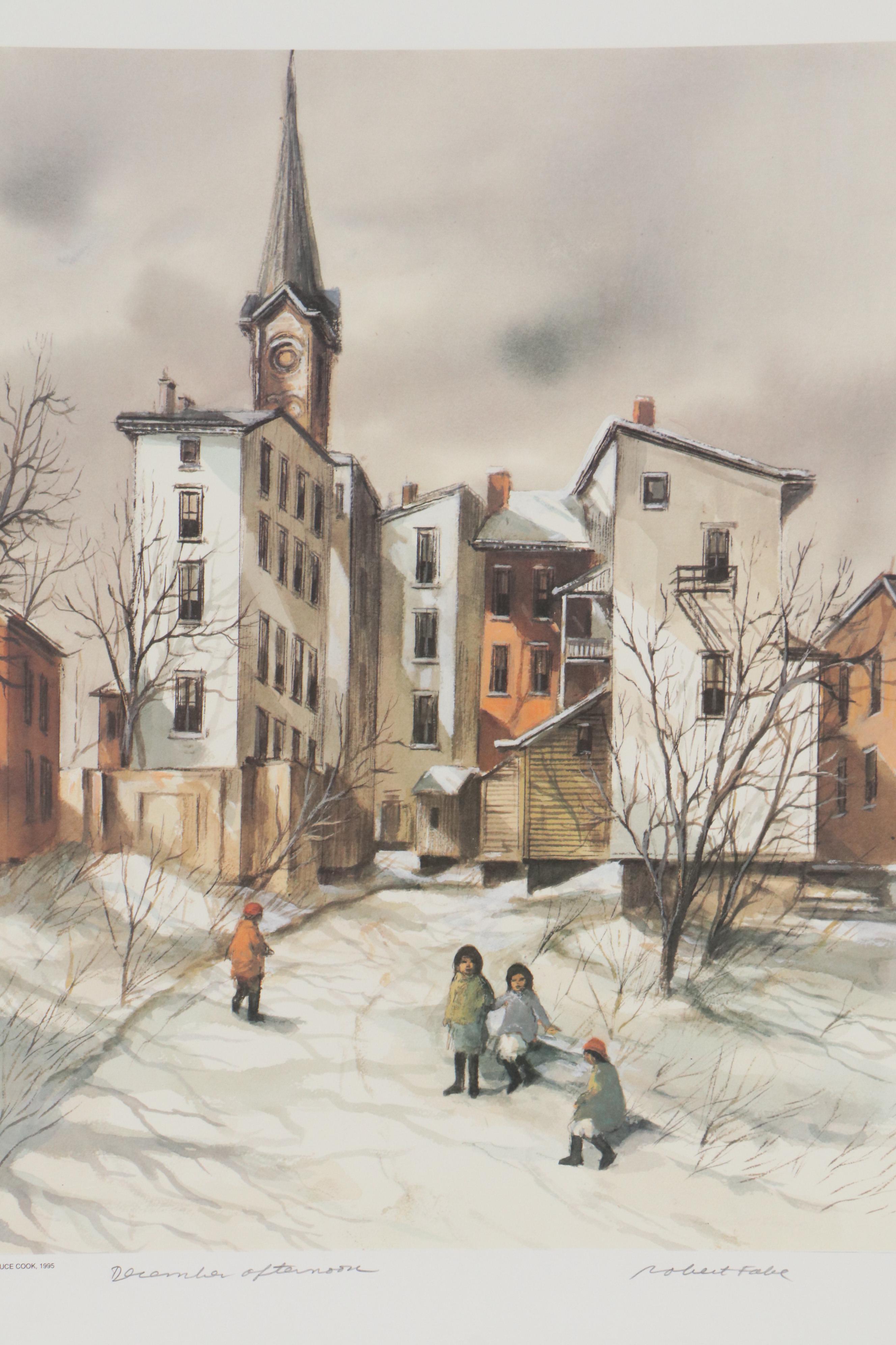Robert Fabe Offset Lithographs Including "December Afternoon," Late 20th Century