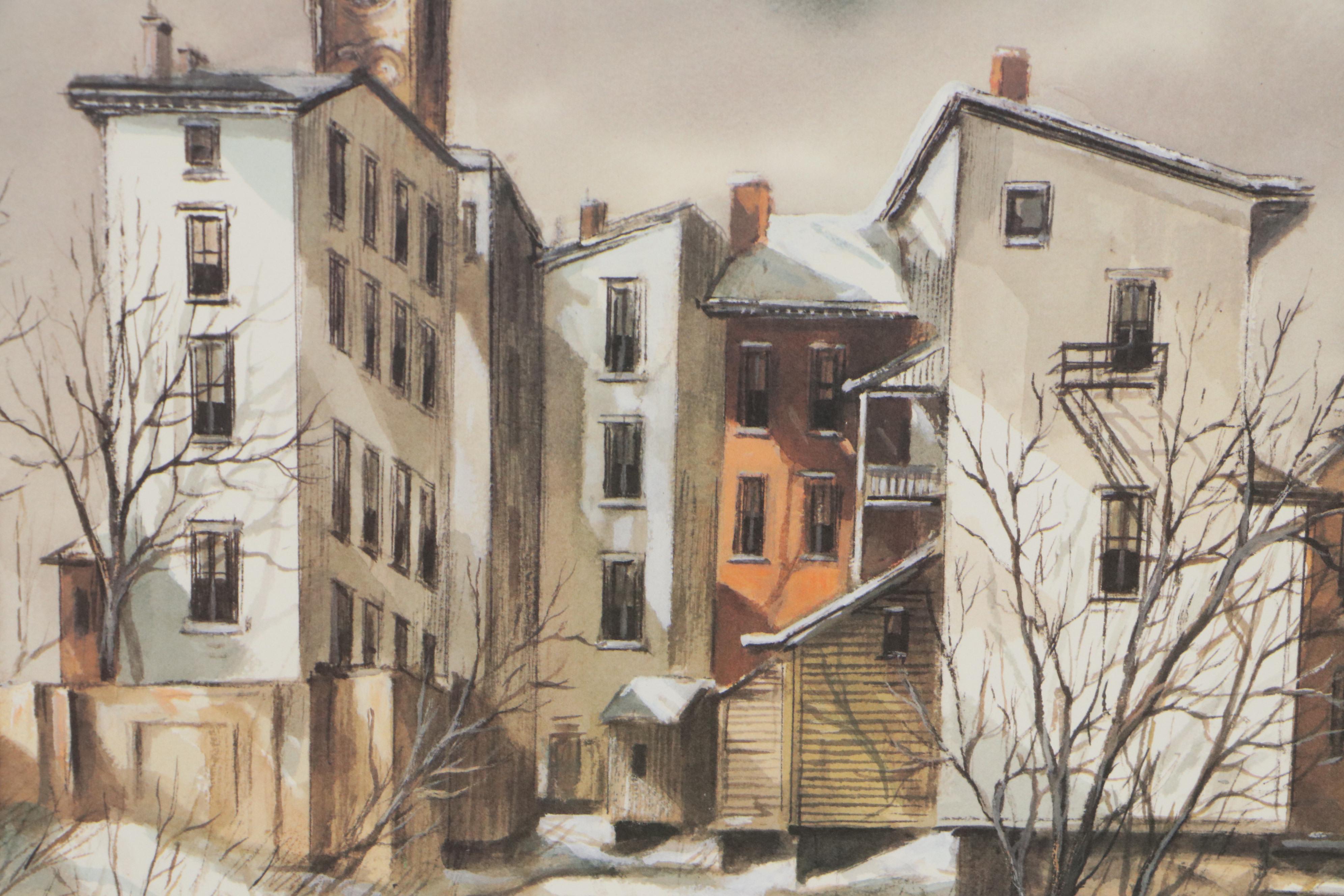 Robert Fabe Offset Lithographs Including "December Afternoon," Late 20th Century