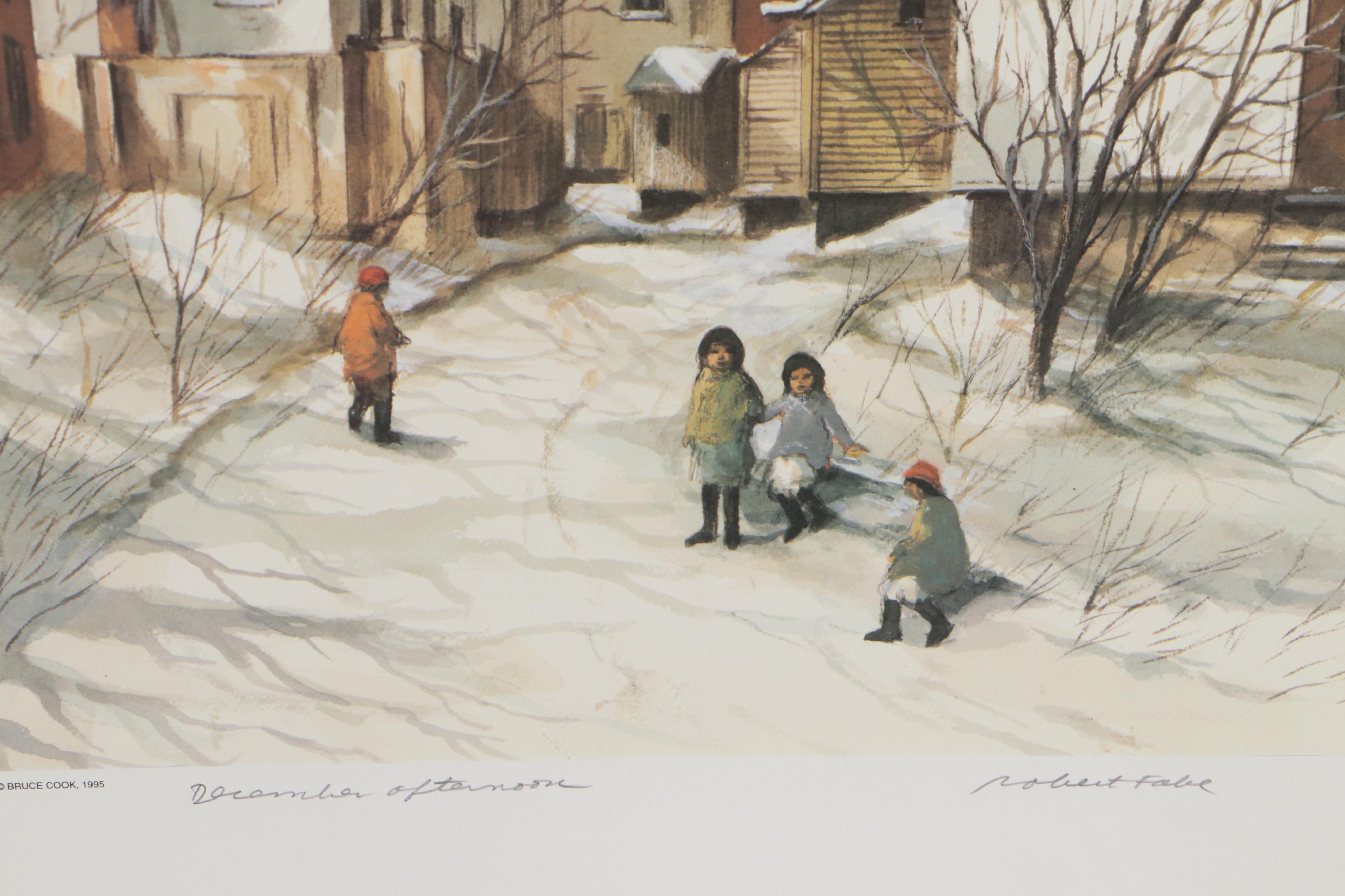 Robert Fabe Offset Lithographs Including "December Afternoon," Late 20th Century
