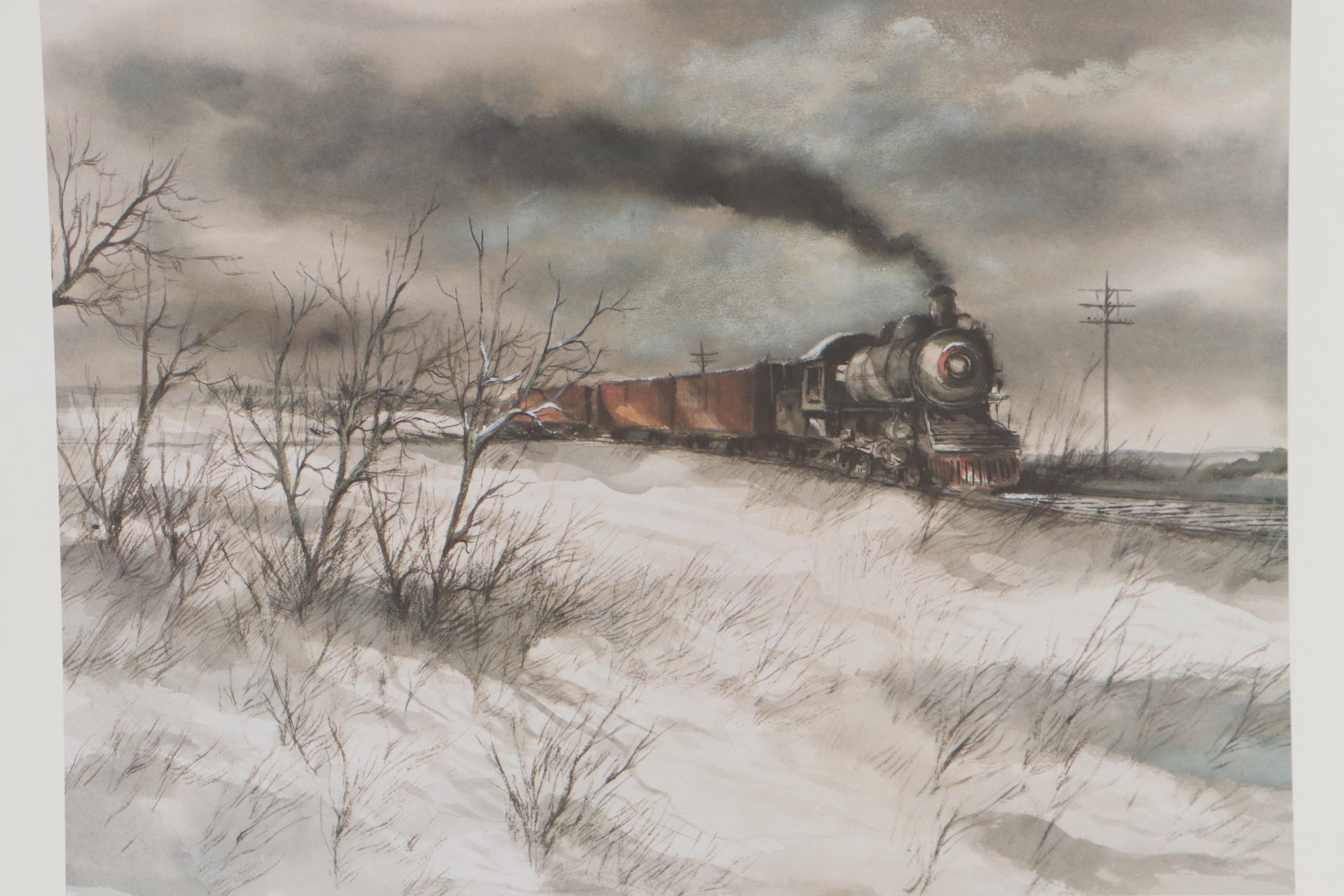 Robert Fabe Offset Lithographs Including "December Afternoon," Late 20th Century