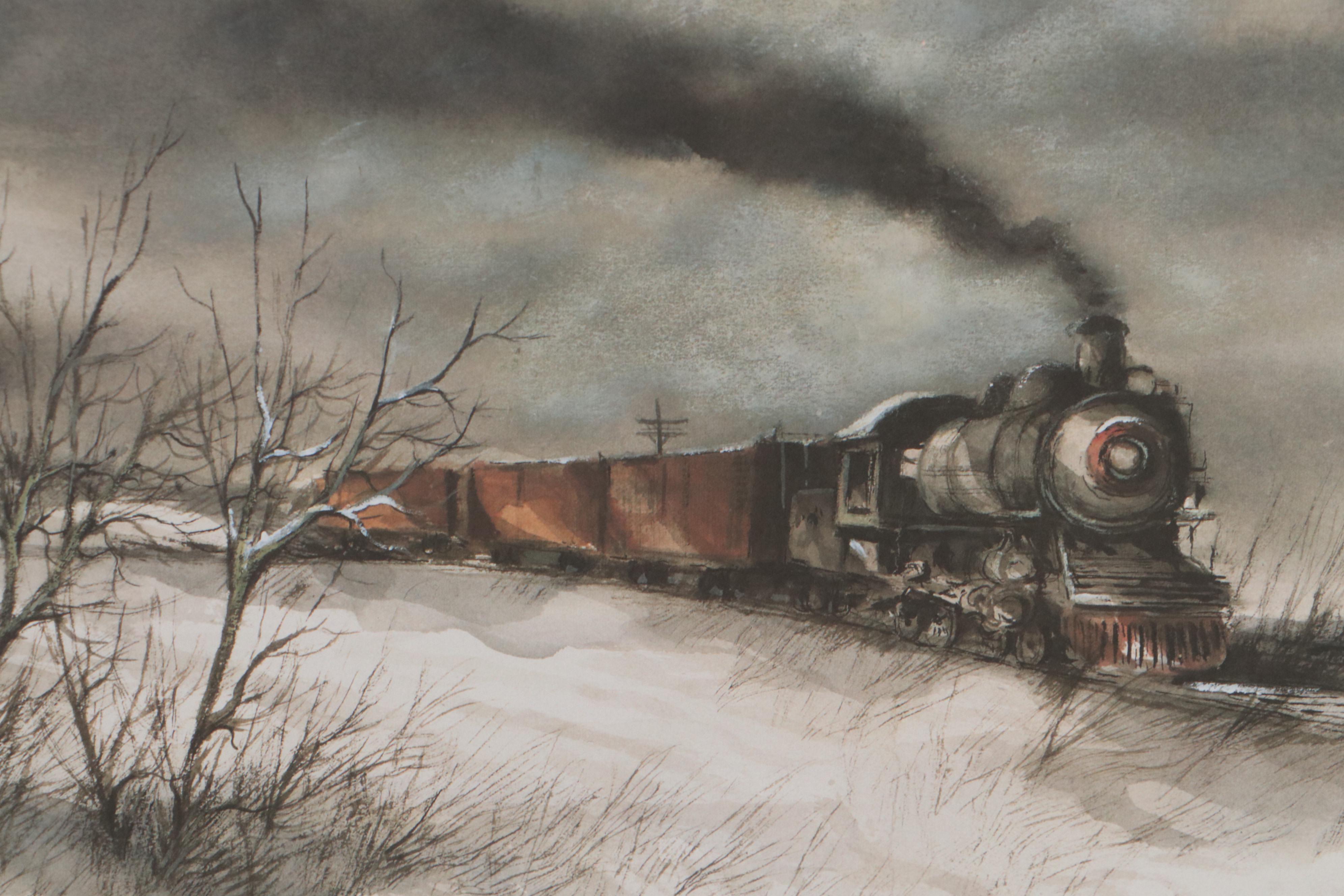 Robert Fabe Offset Lithographs Including "December Afternoon," Late 20th Century