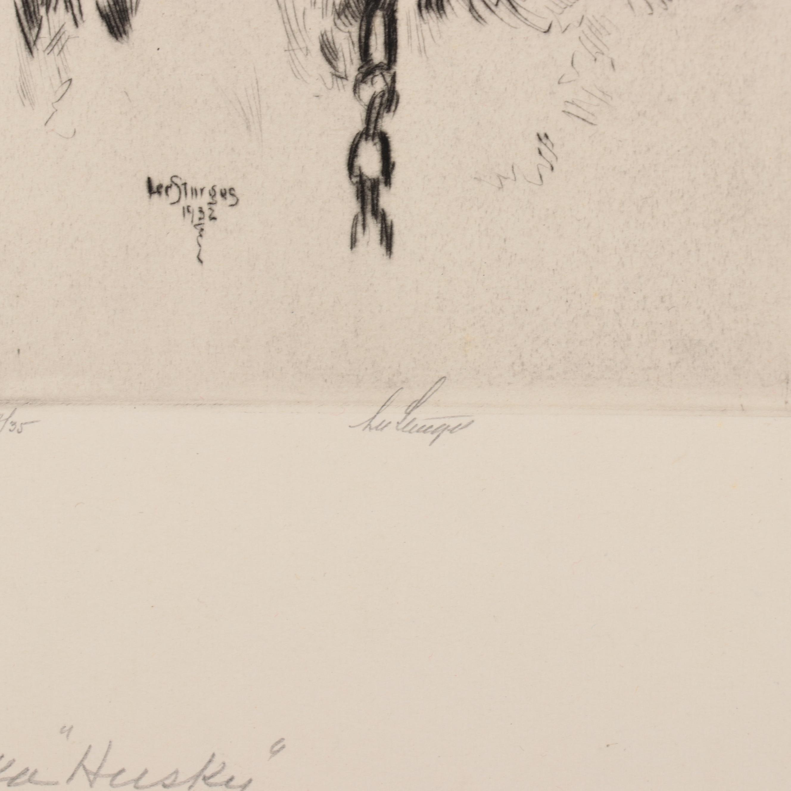 Lee Sturges Etchings of Dogs, Early 20th Century