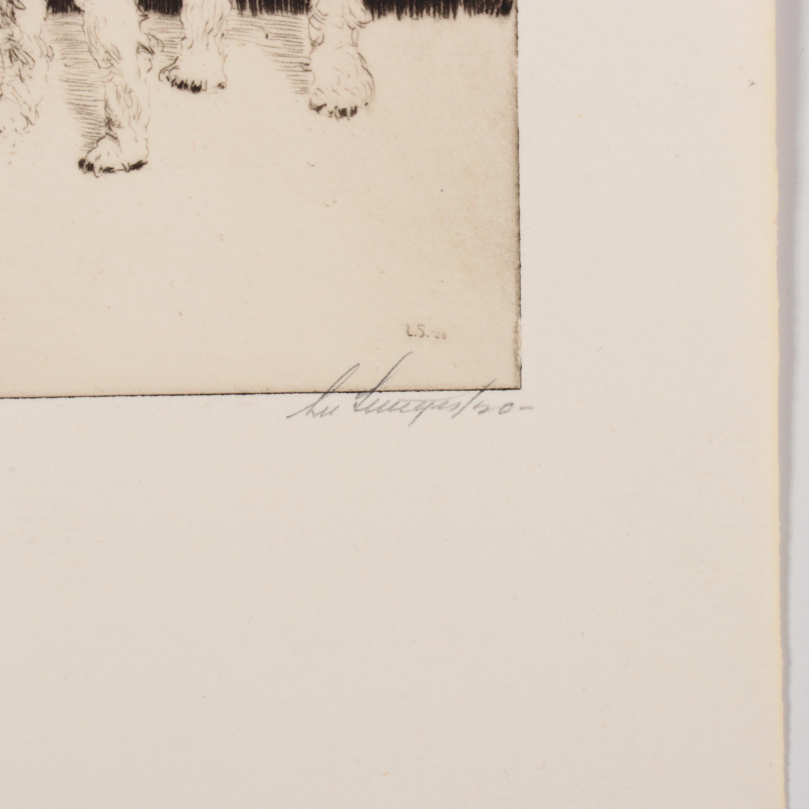 Lee Sturges Etchings of Dogs, Early 20th Century