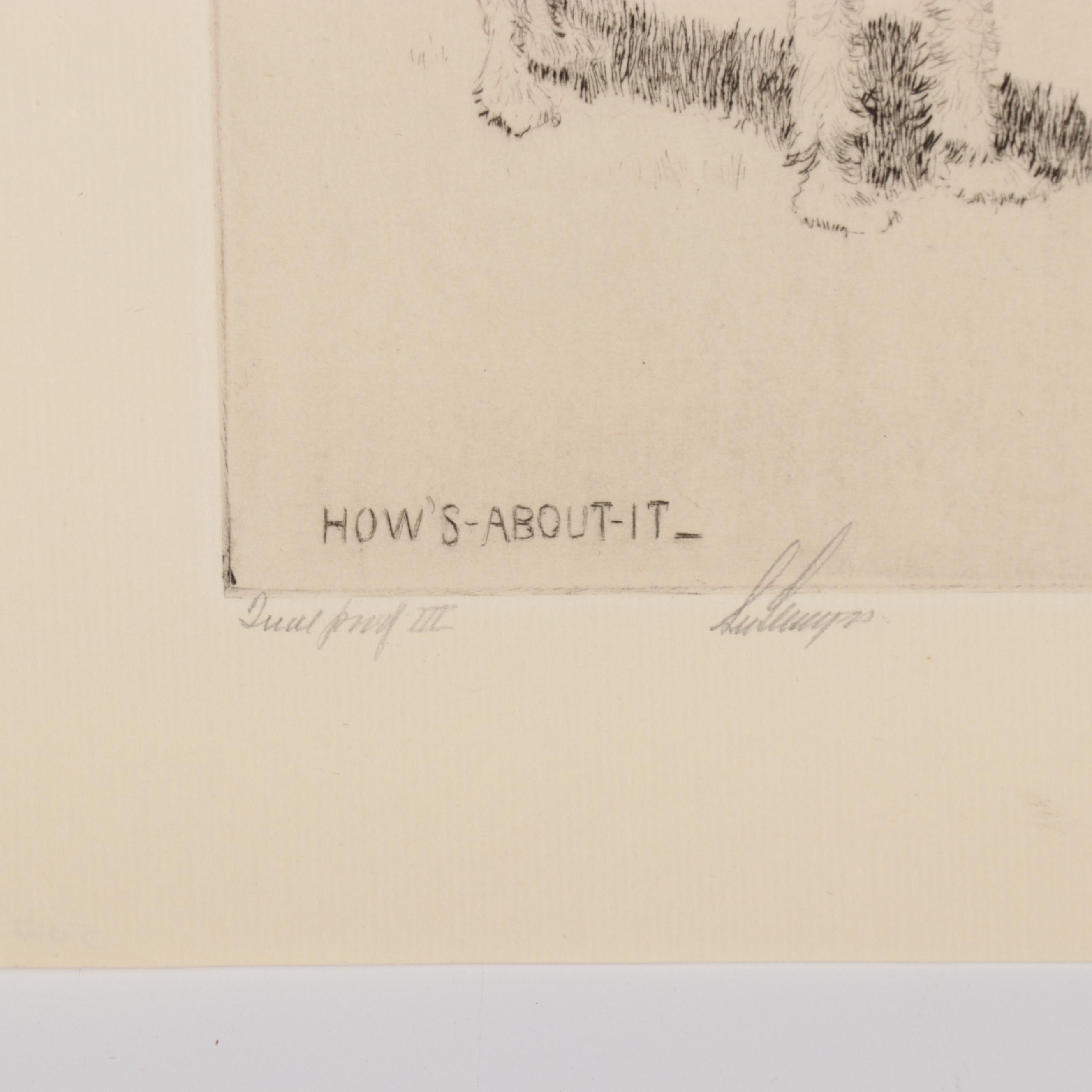 Lee Sturges Etchings of Dogs, Early 20th Century