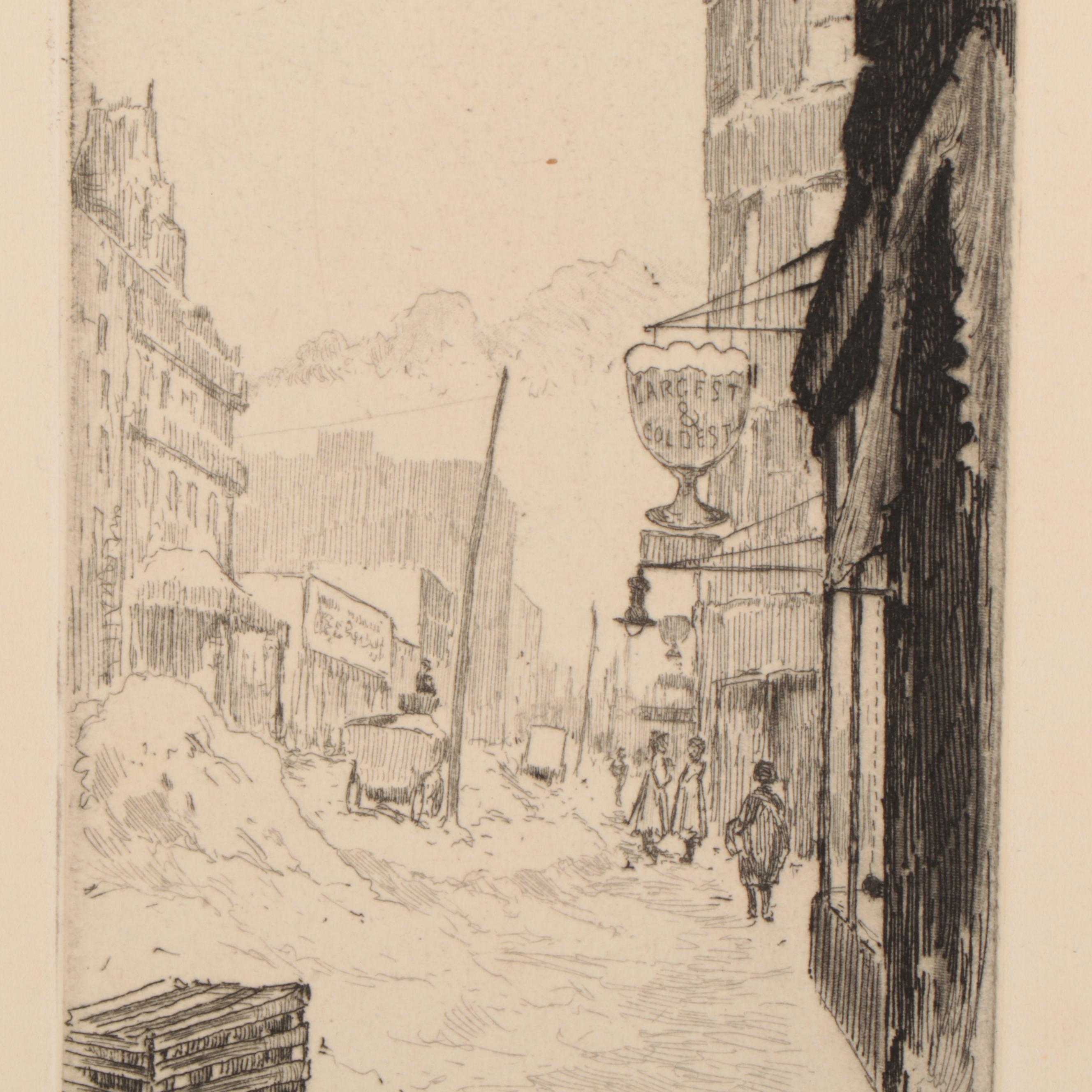 Lee Sturges Etchings Including "Glen Oak Country Club," Circa 1920