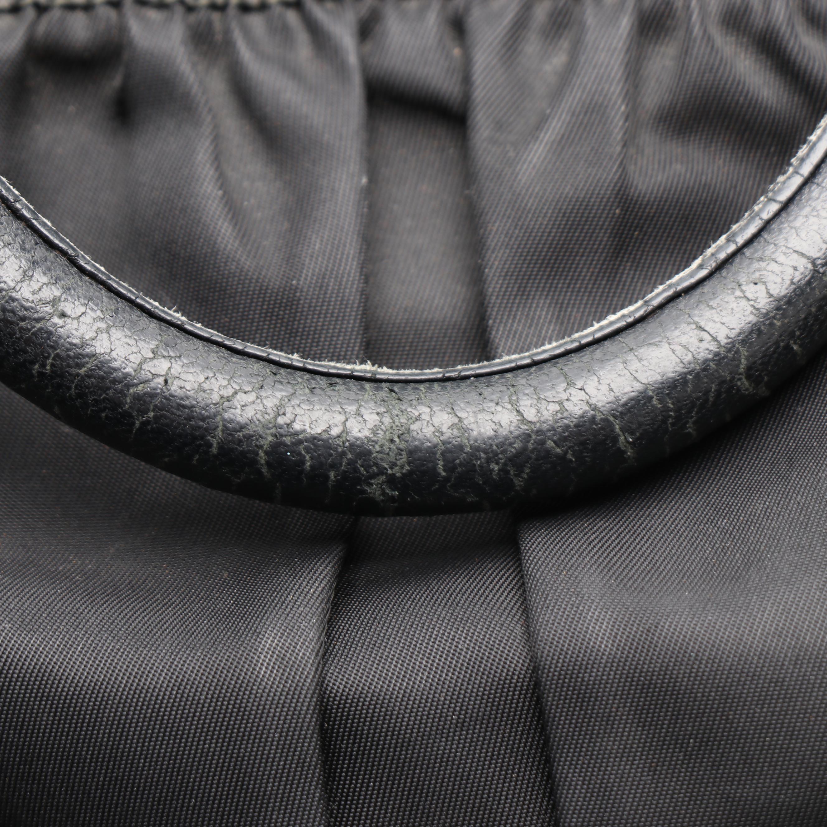 Prada Two-Way Bag in Black Tessuto Gaufre Nylon with Nappa Leather Trim