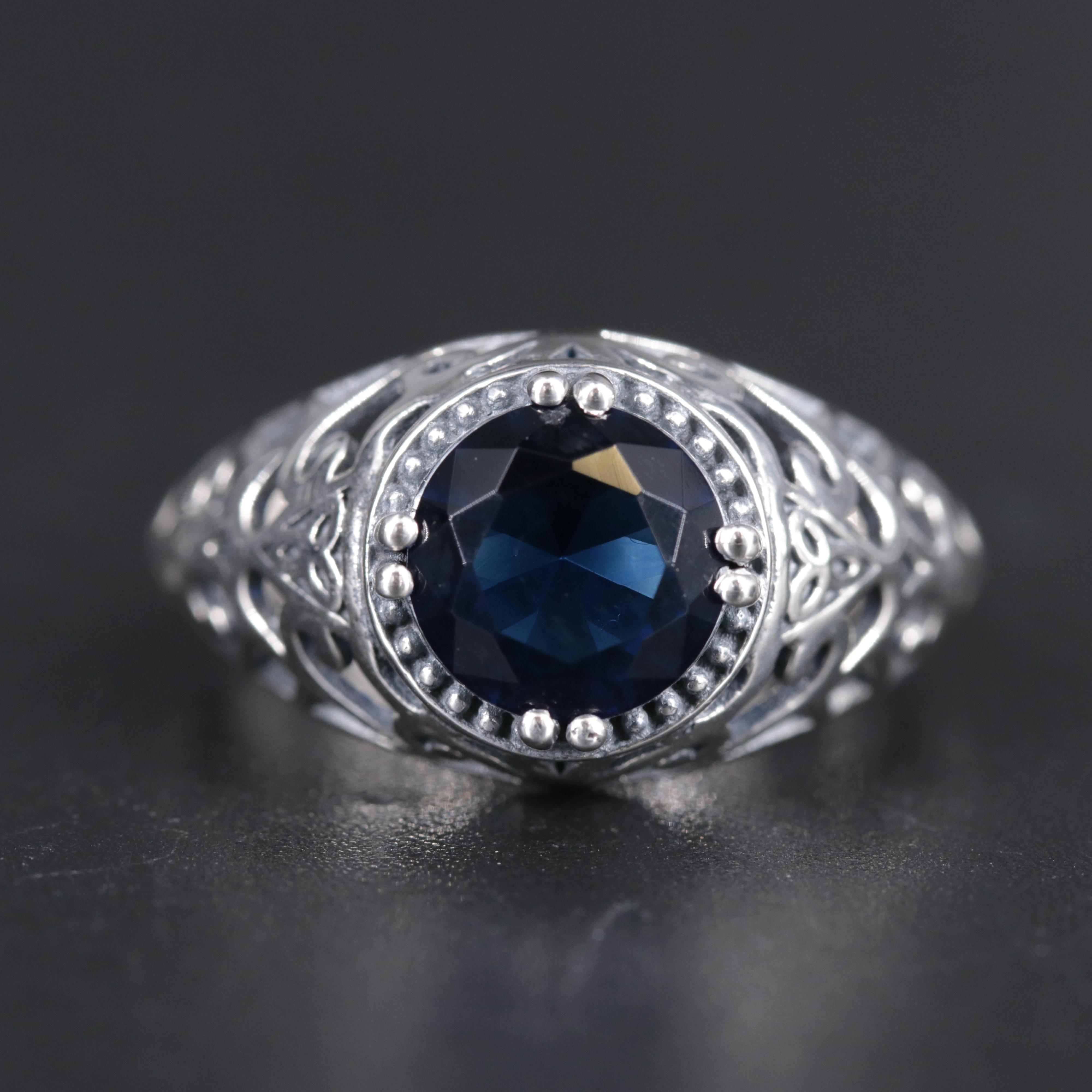 Sterling Silver Sapphire Ring