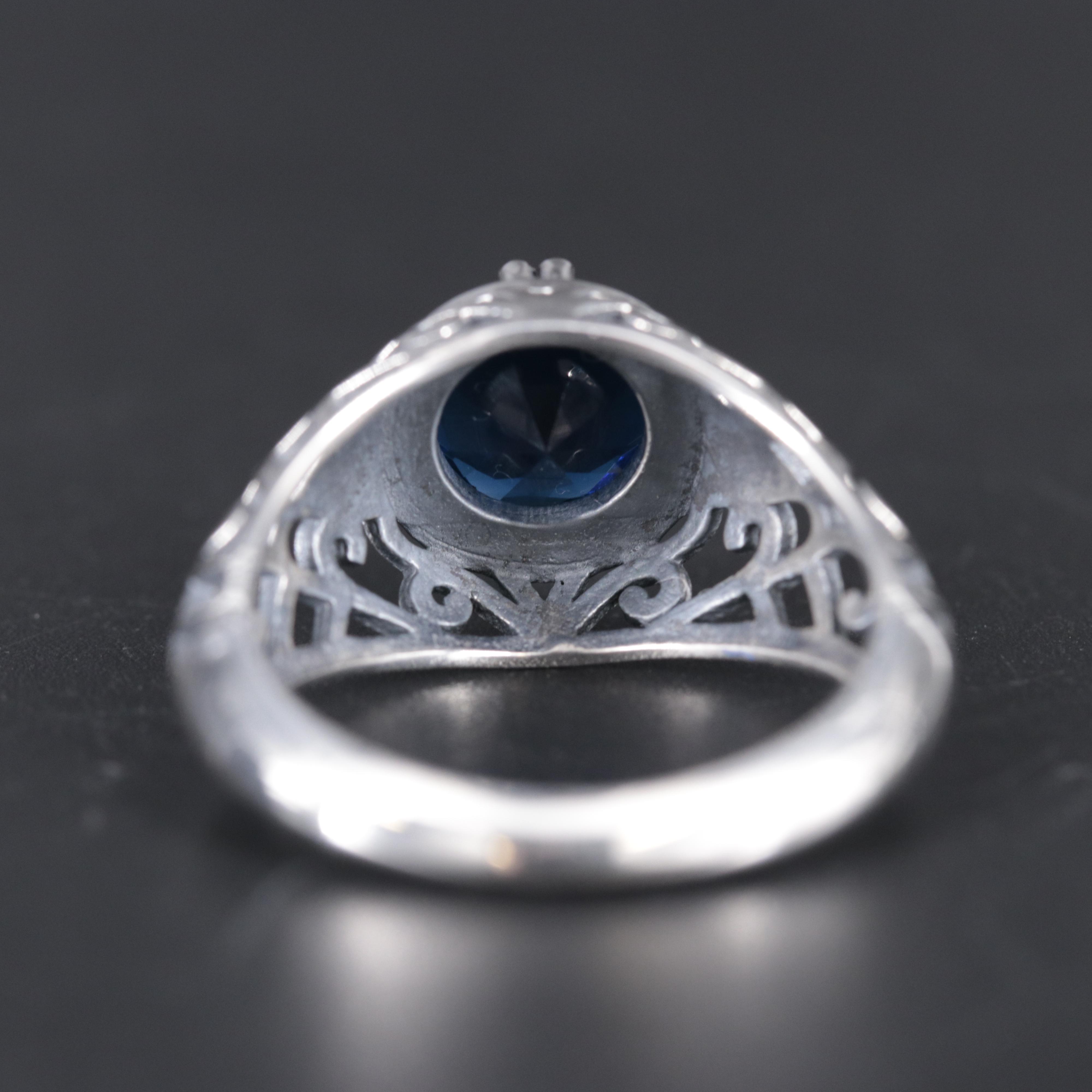Sterling Silver Sapphire Ring