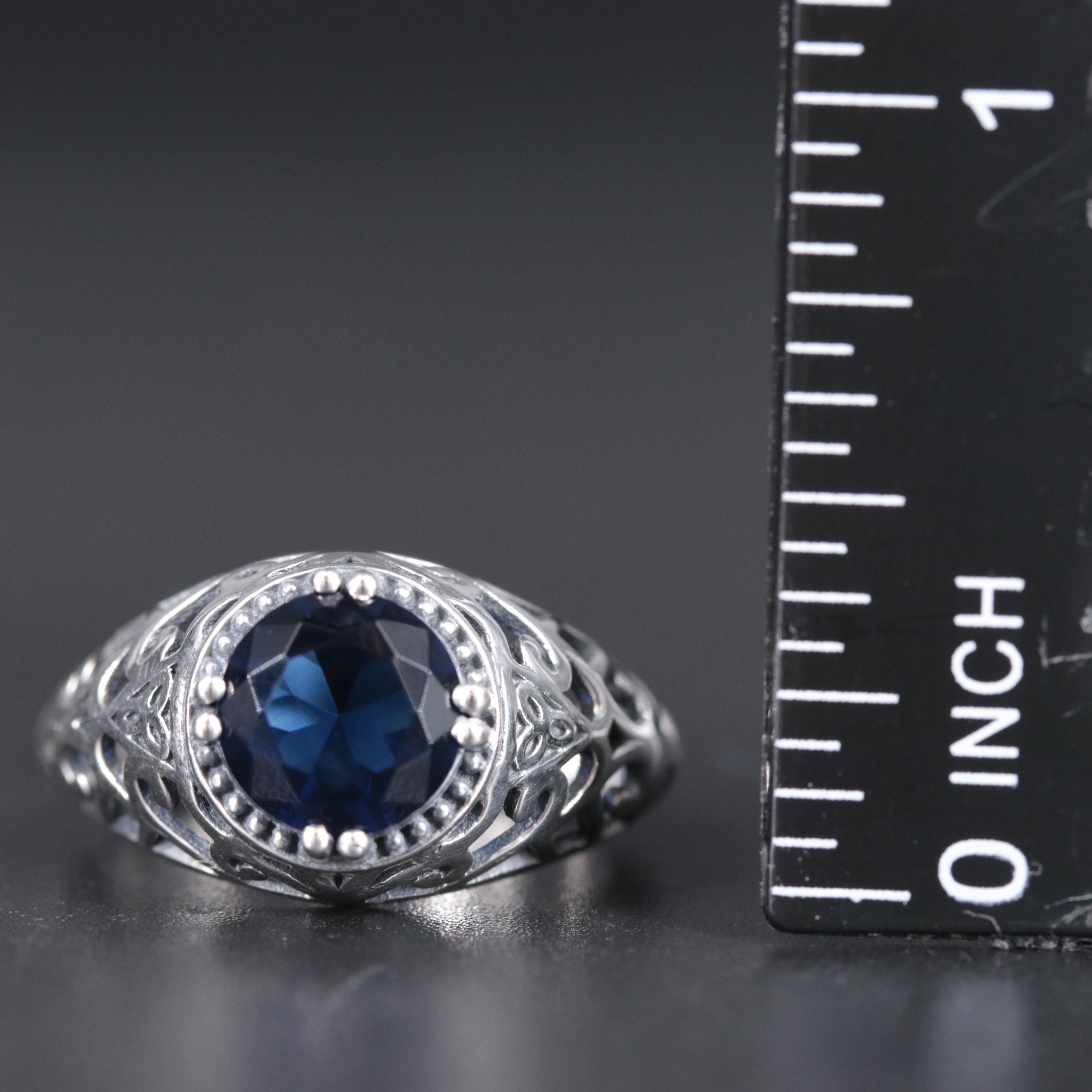 Sterling Silver Sapphire Ring