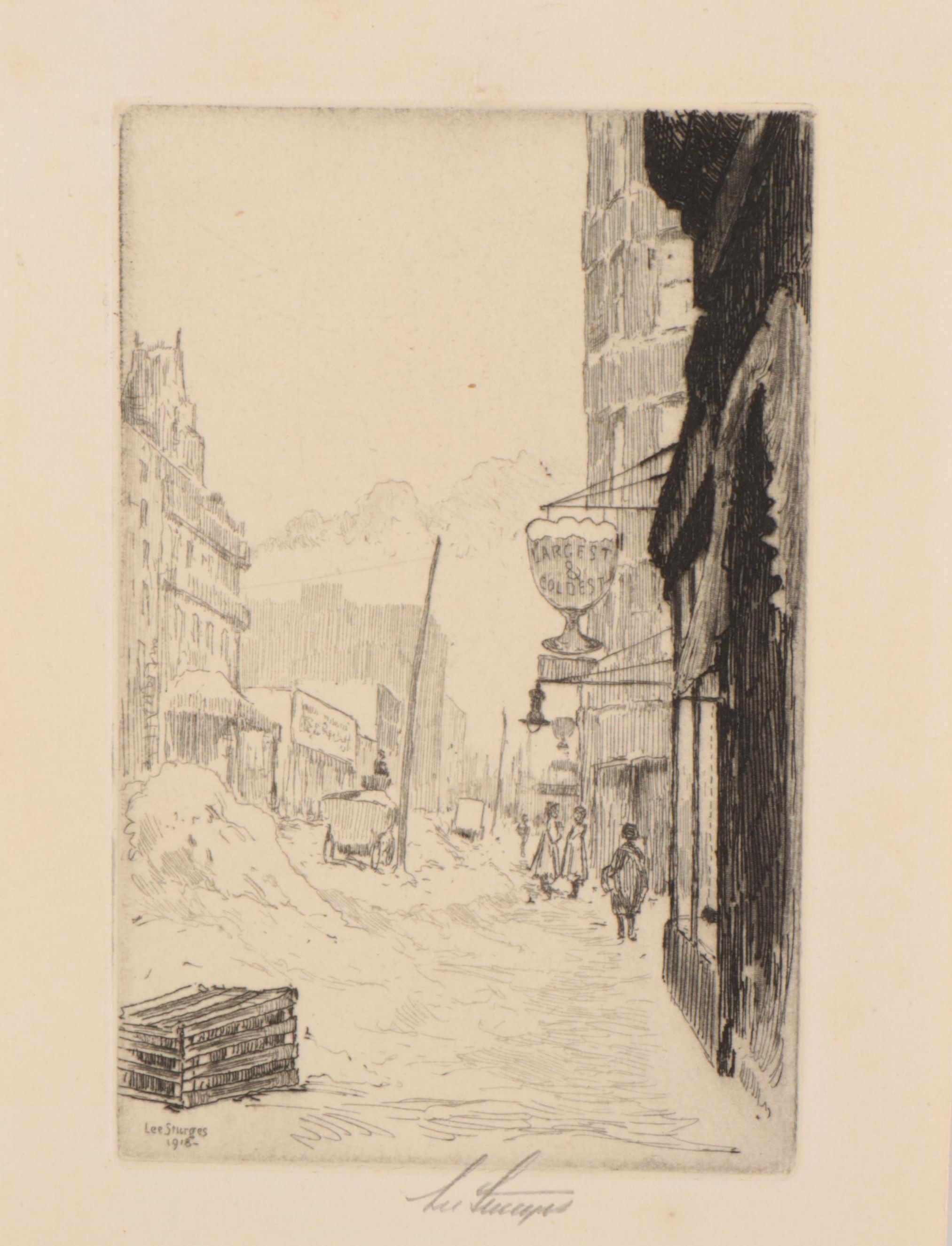 Lee Sturges Etchings Including "Glen Oak Country Club," Circa 1920