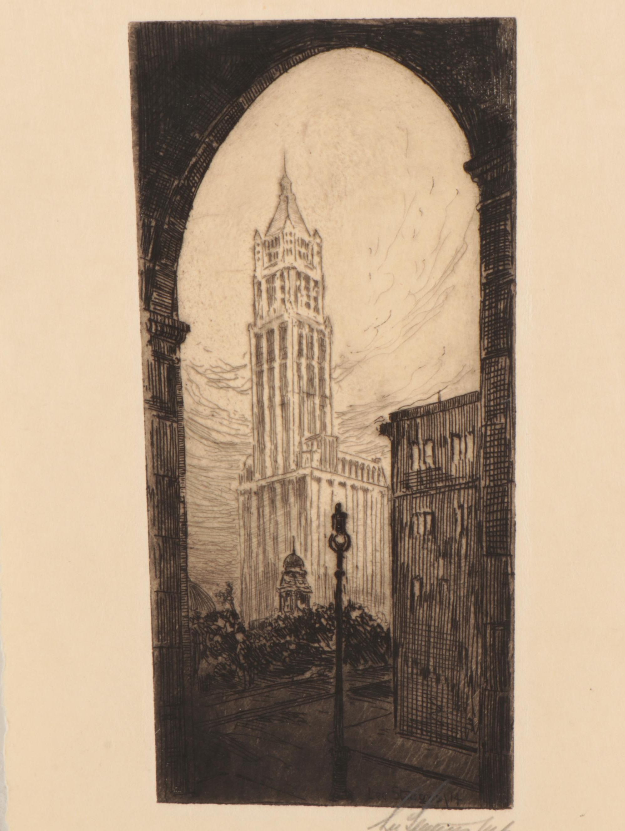 Lee Sturges Etchings Including "Glen Oak Country Club," Circa 1920