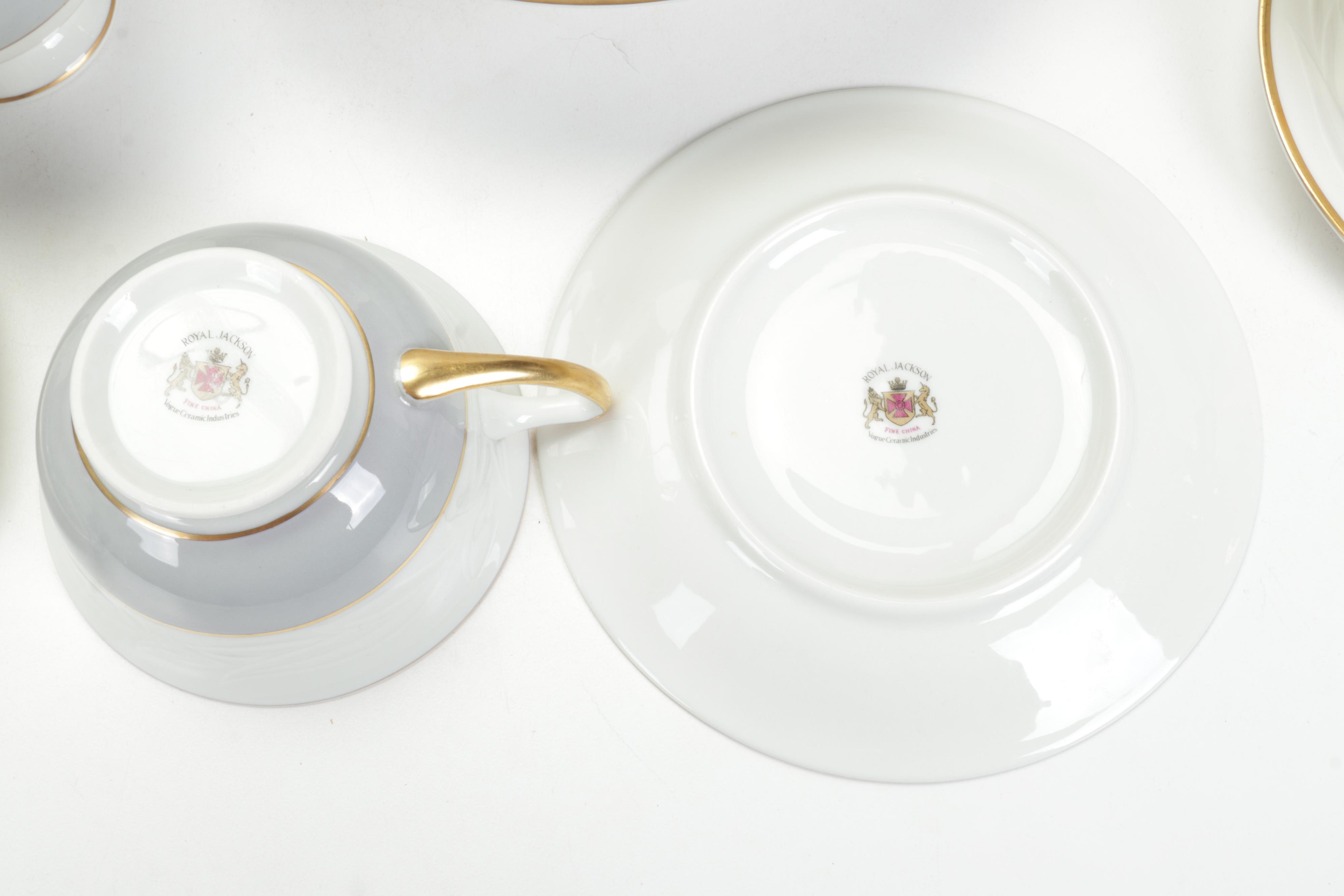 Royal Jackson "Brocade" Fine China Dinnerware, Mid- Late 20th Century