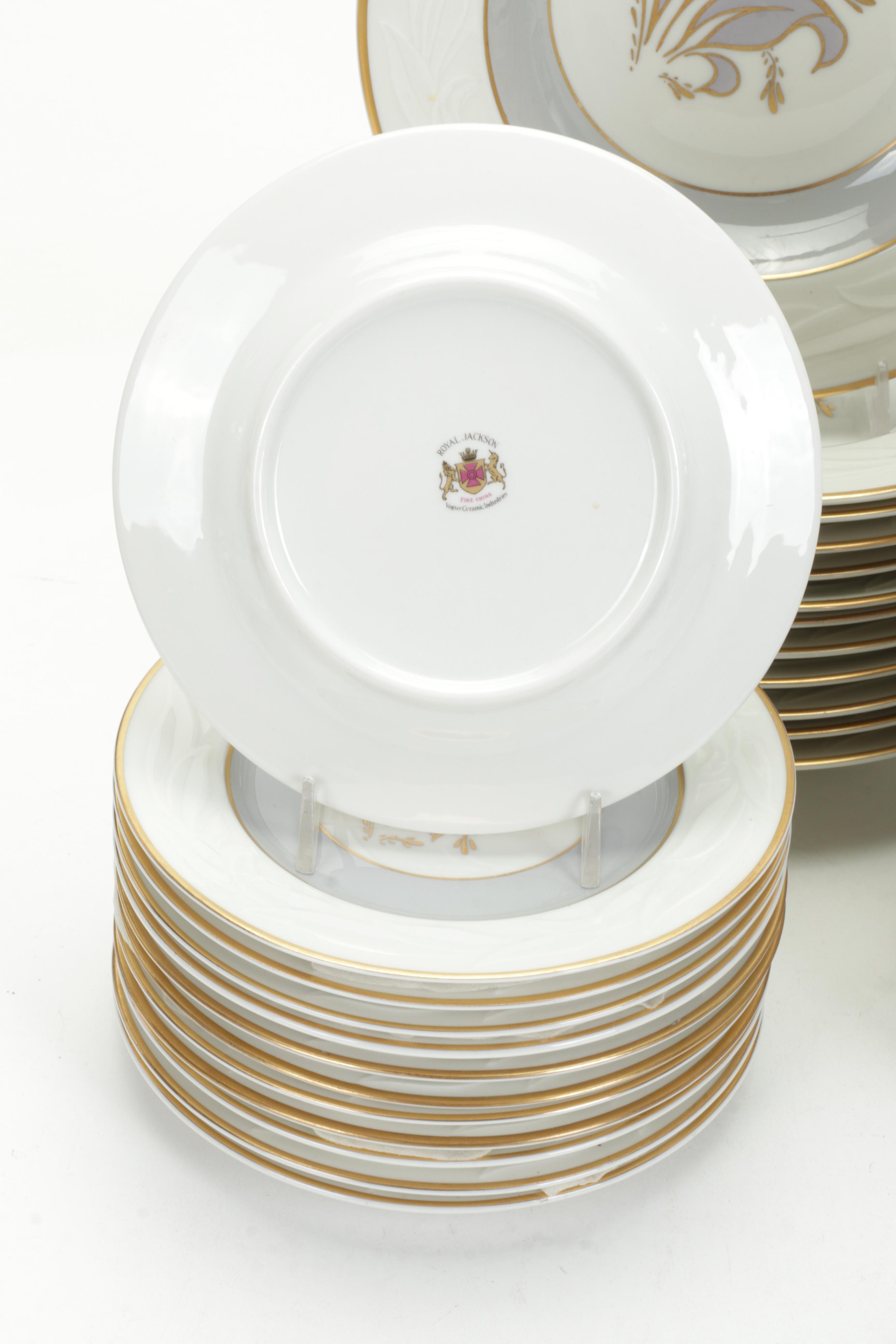 Royal Jackson "Brocade" Fine China Dinnerware, Mid- Late 20th Century